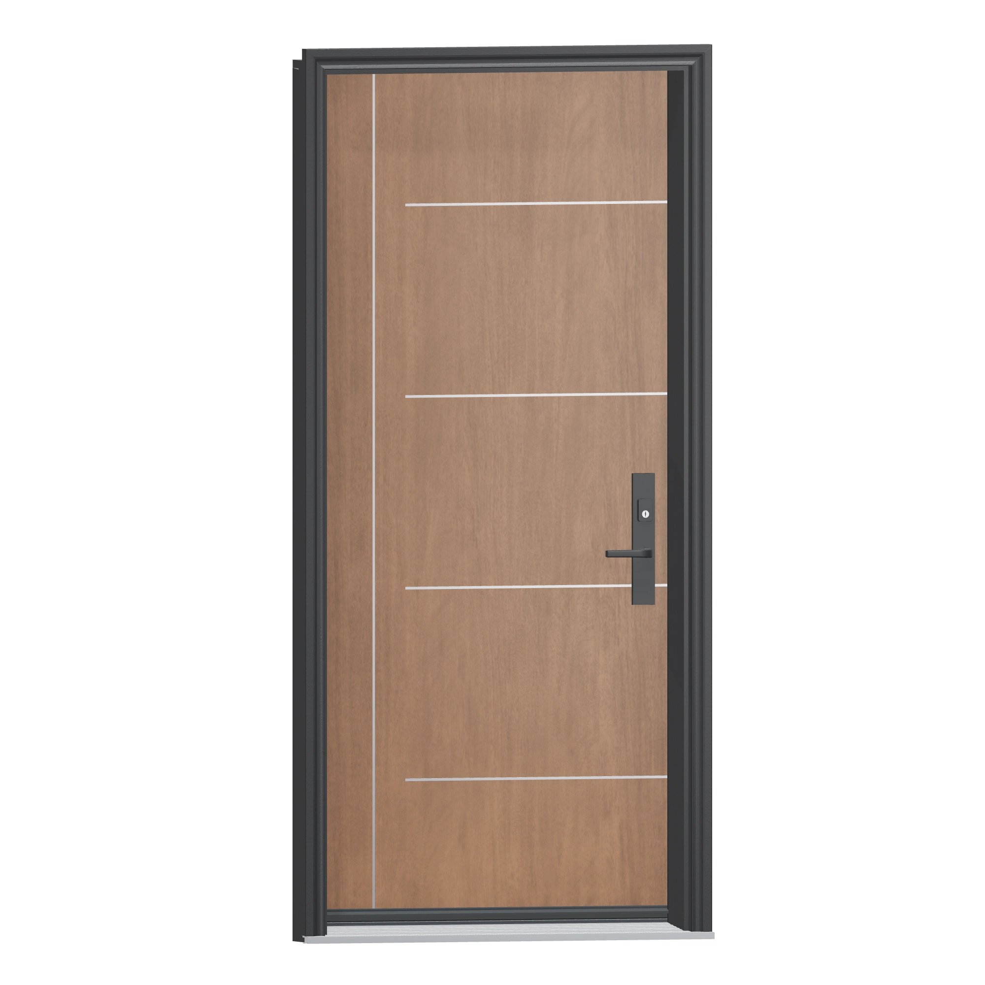 Opposite exterior angle of 36 × 79 inch Mennie Stainless 9 Fiberglass Entry Door
