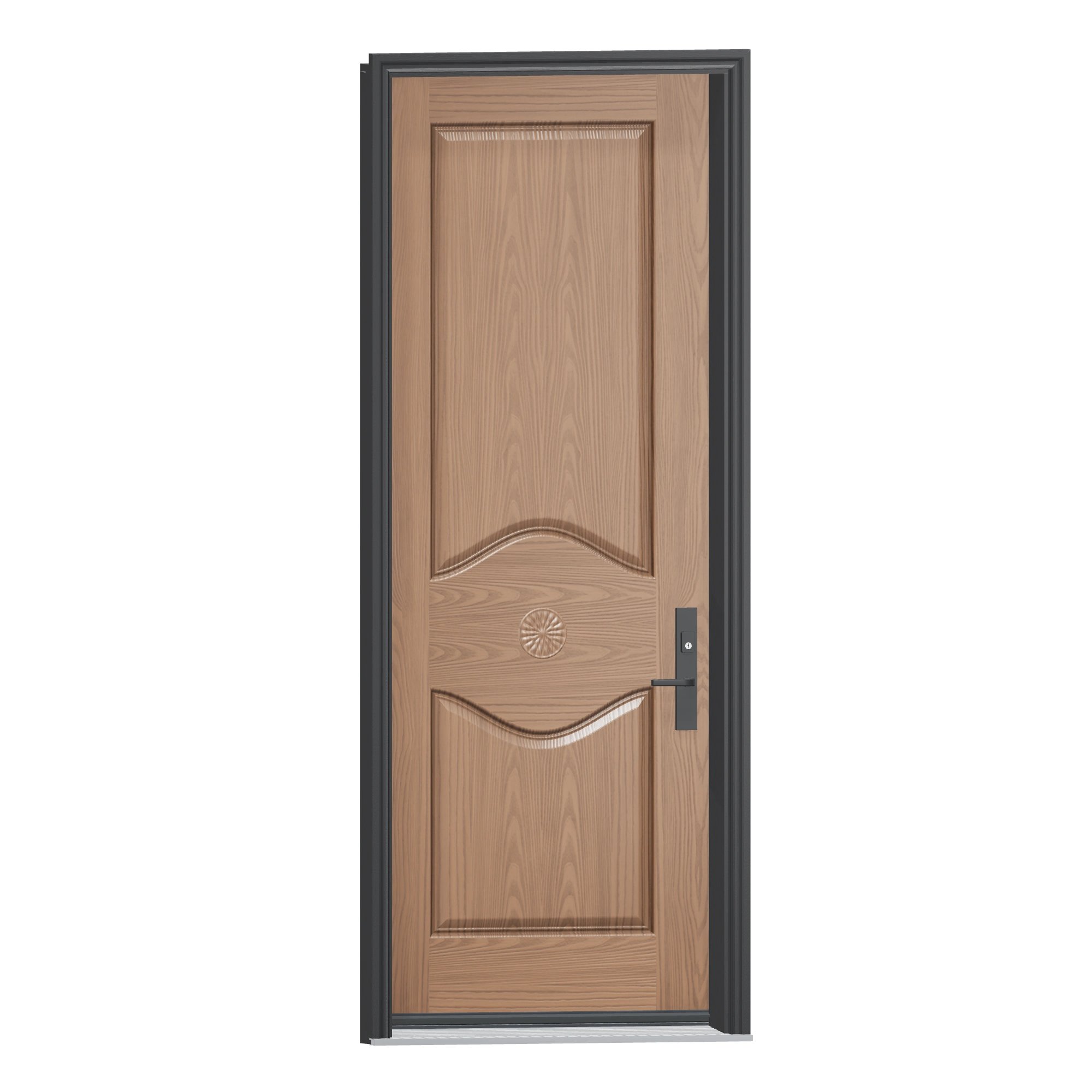Opposite exterior angle of 36 × 95 inch Mennie Mexico medallion Fiberglass Entry Door