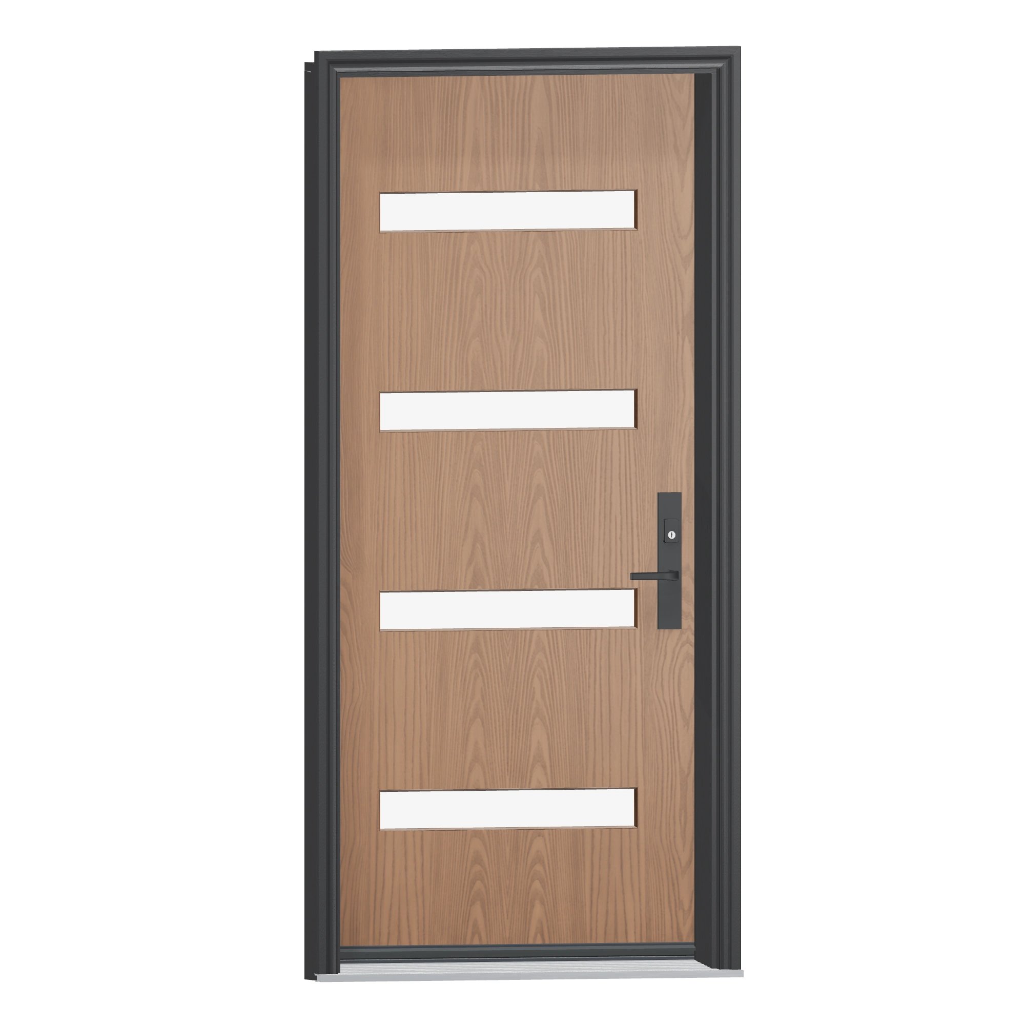 Opposite exterior angle of 36 × 79 inch Mennie Sydney · four sandblasted lites Fiberglass Entry Door