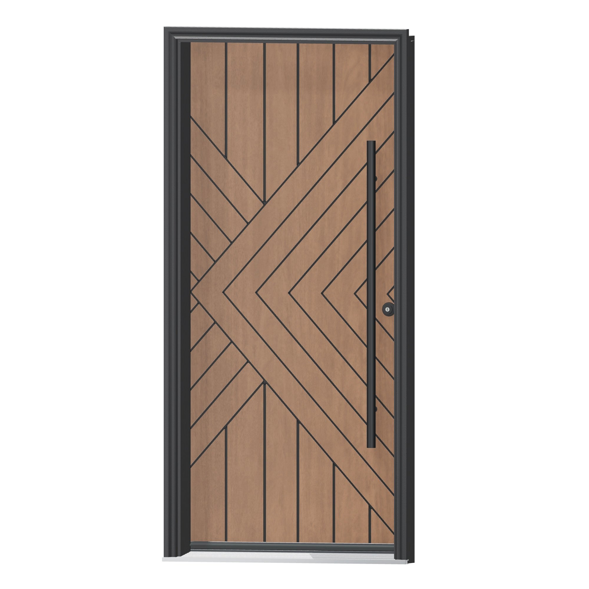 Angled exterior view of 36 × 79 inch Nova Fiberglass Entry Door