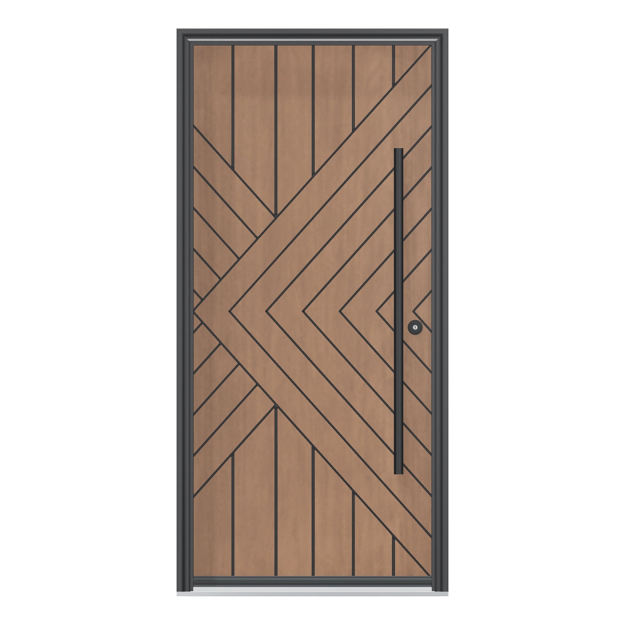 Straight exterior view of 36 × 79 inch Nova Fiberglass Entry Door