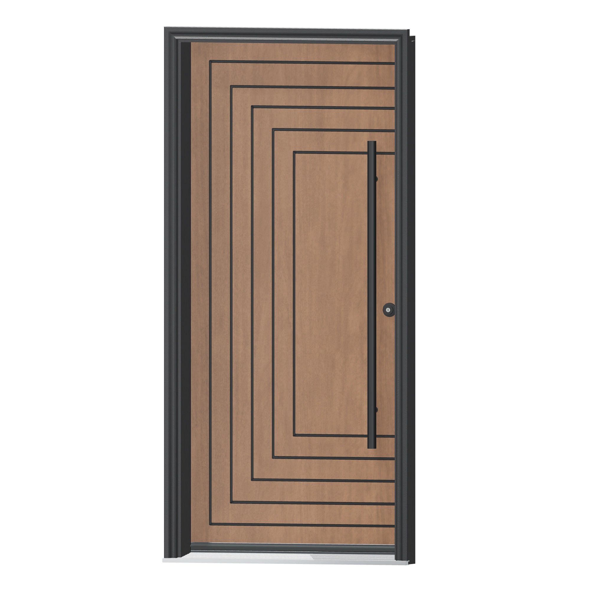 Angled exterior view of 36 × 79 inch Paris Fiberglass Entry Door