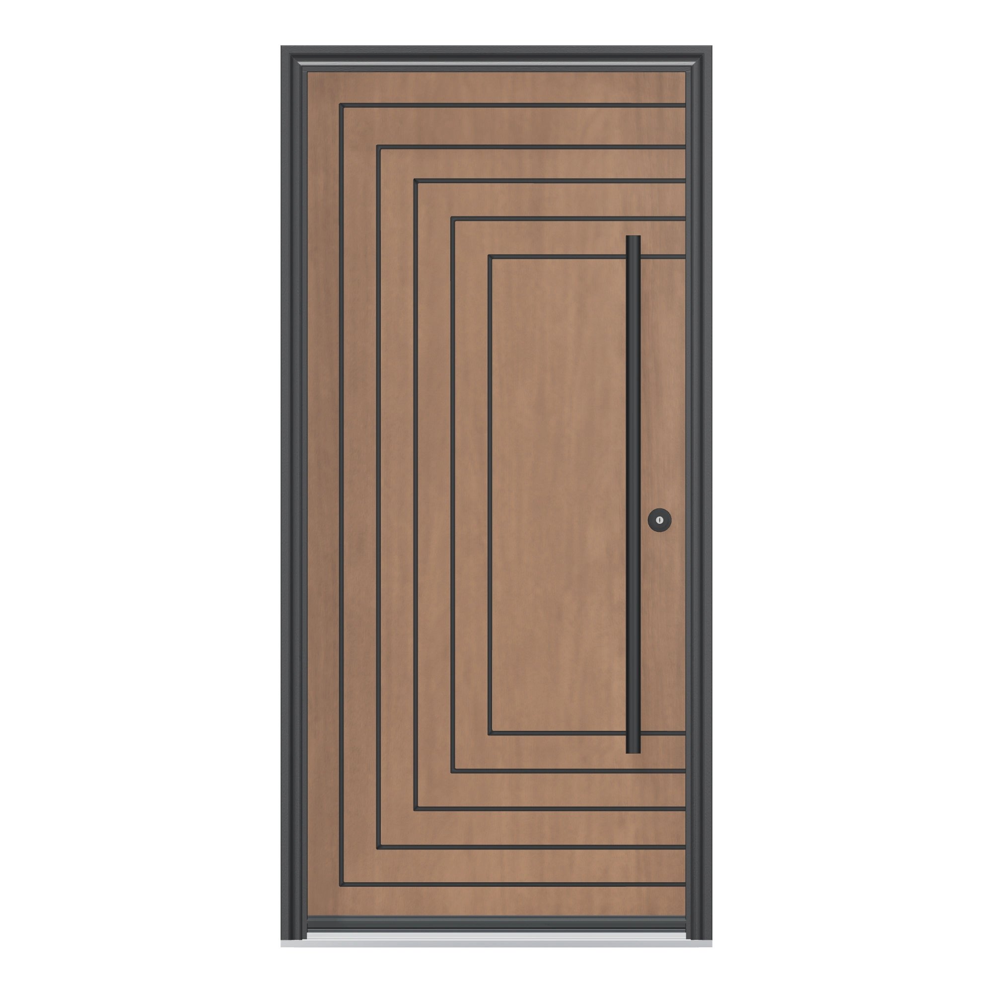 Straight exterior view of 36 × 79 inch Paris Fiberglass Entry Door