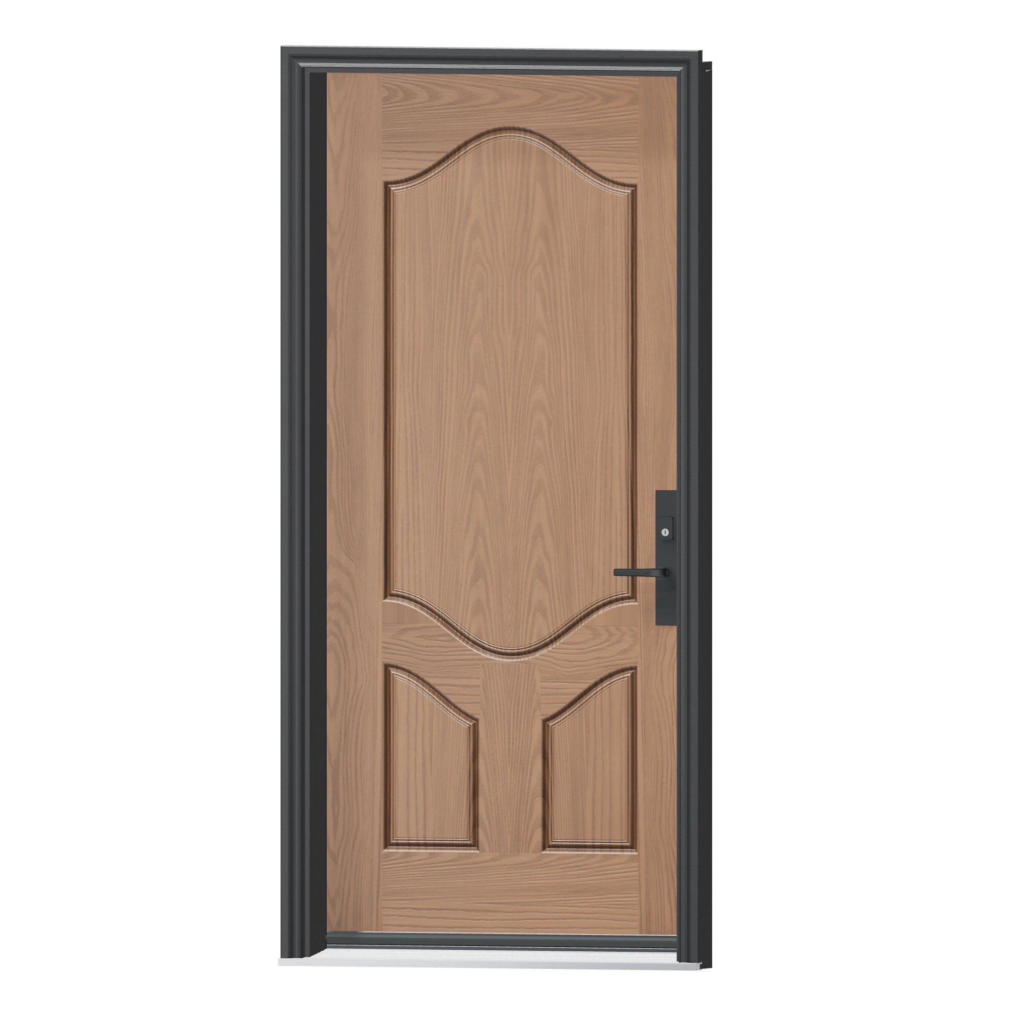 Angled exterior view of 36 × 79 inch WG34 · Three-quarter oval Fiberglass Entry Door