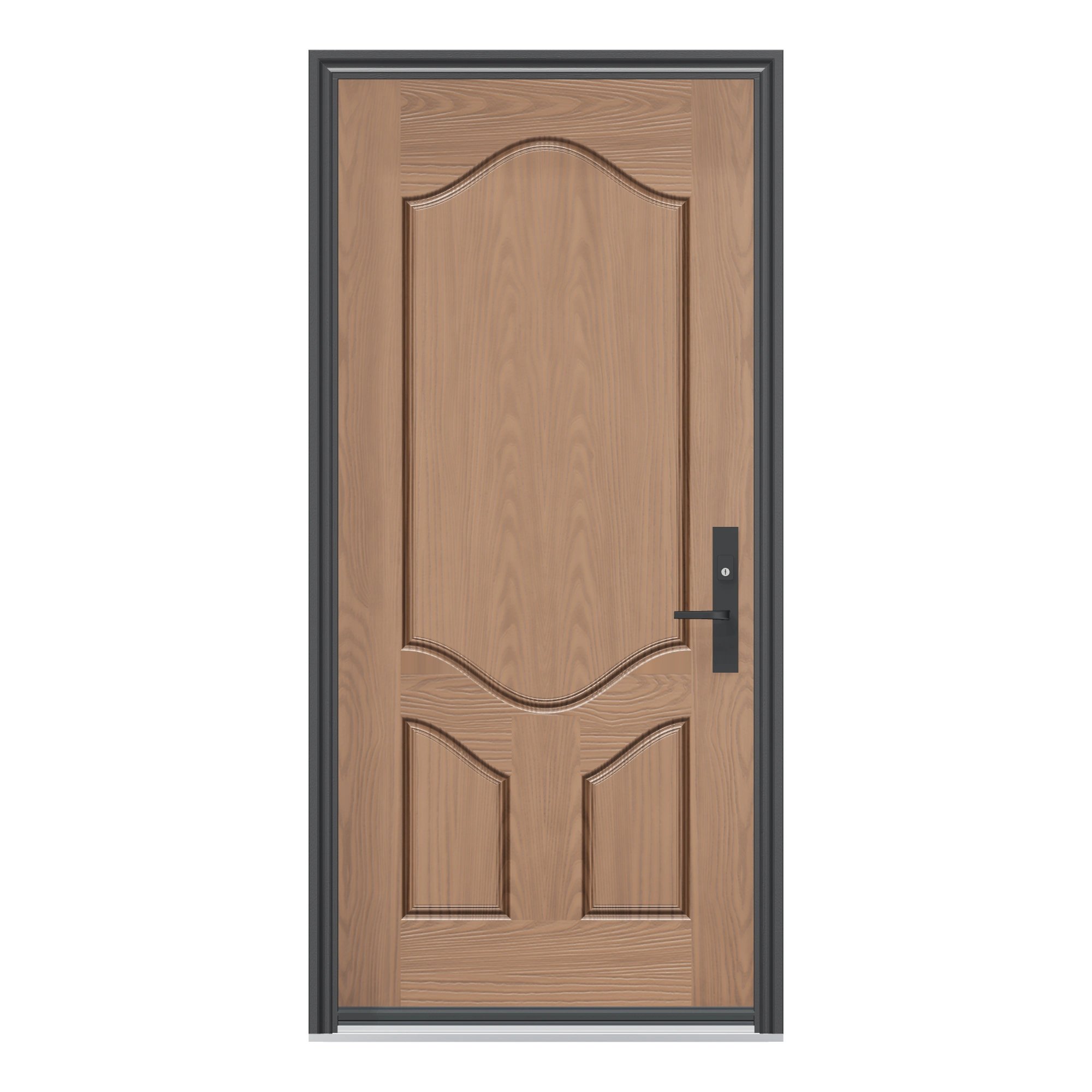 Straight exterior view of 36 × 79 inch WG34 · Three-quarter oval Fiberglass Entry Door