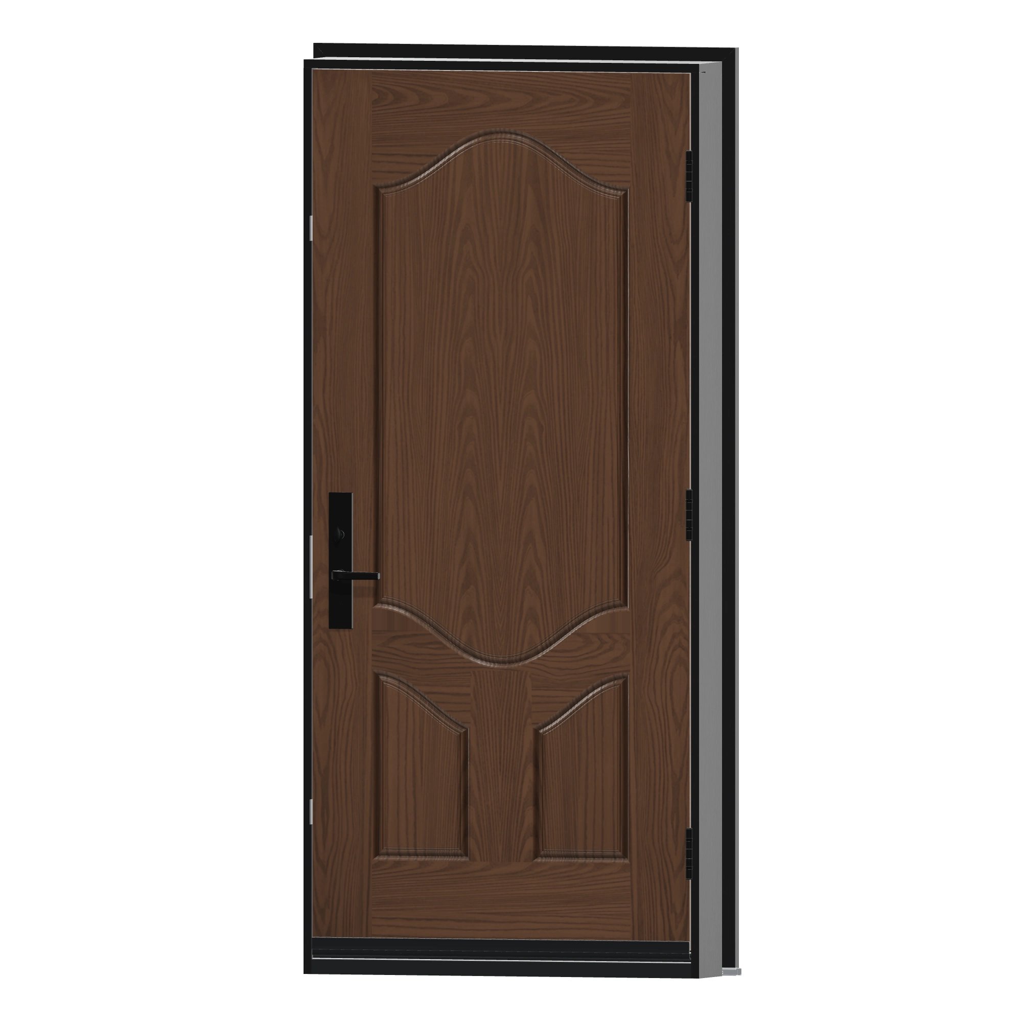 Angled interior view of 36 × 79 inch WG34 · Three-quarter oval Fiberglass Entry Door