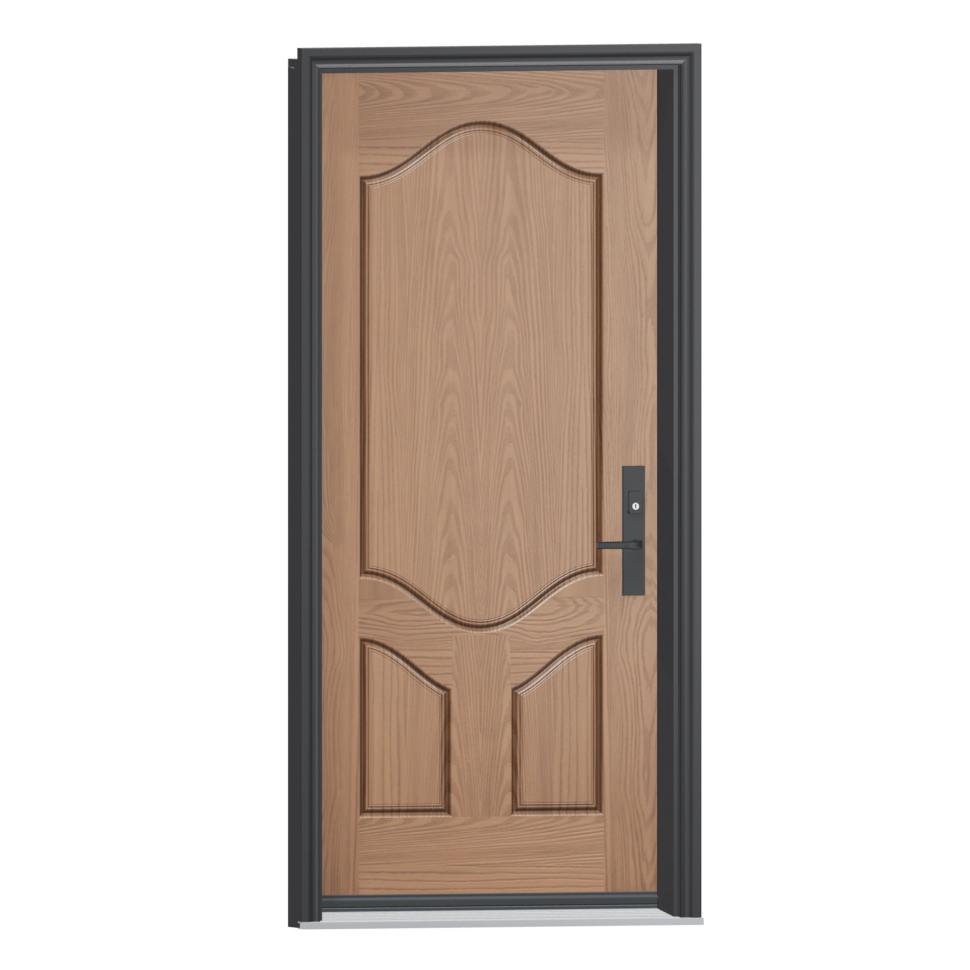 Opposite exterior angle of 36 × 79 inch WG34 · Three-quarter oval Fiberglass Entry Door