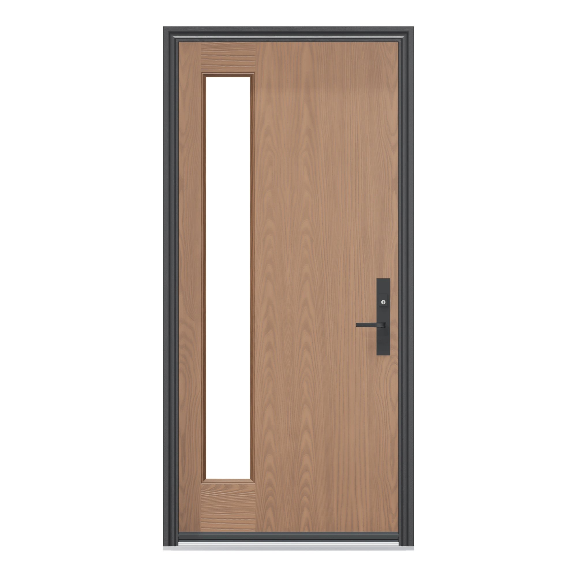 Straight exterior view of 36 × 79 inch WGNL · Neulite open & beaded Fiberglass Entry Door