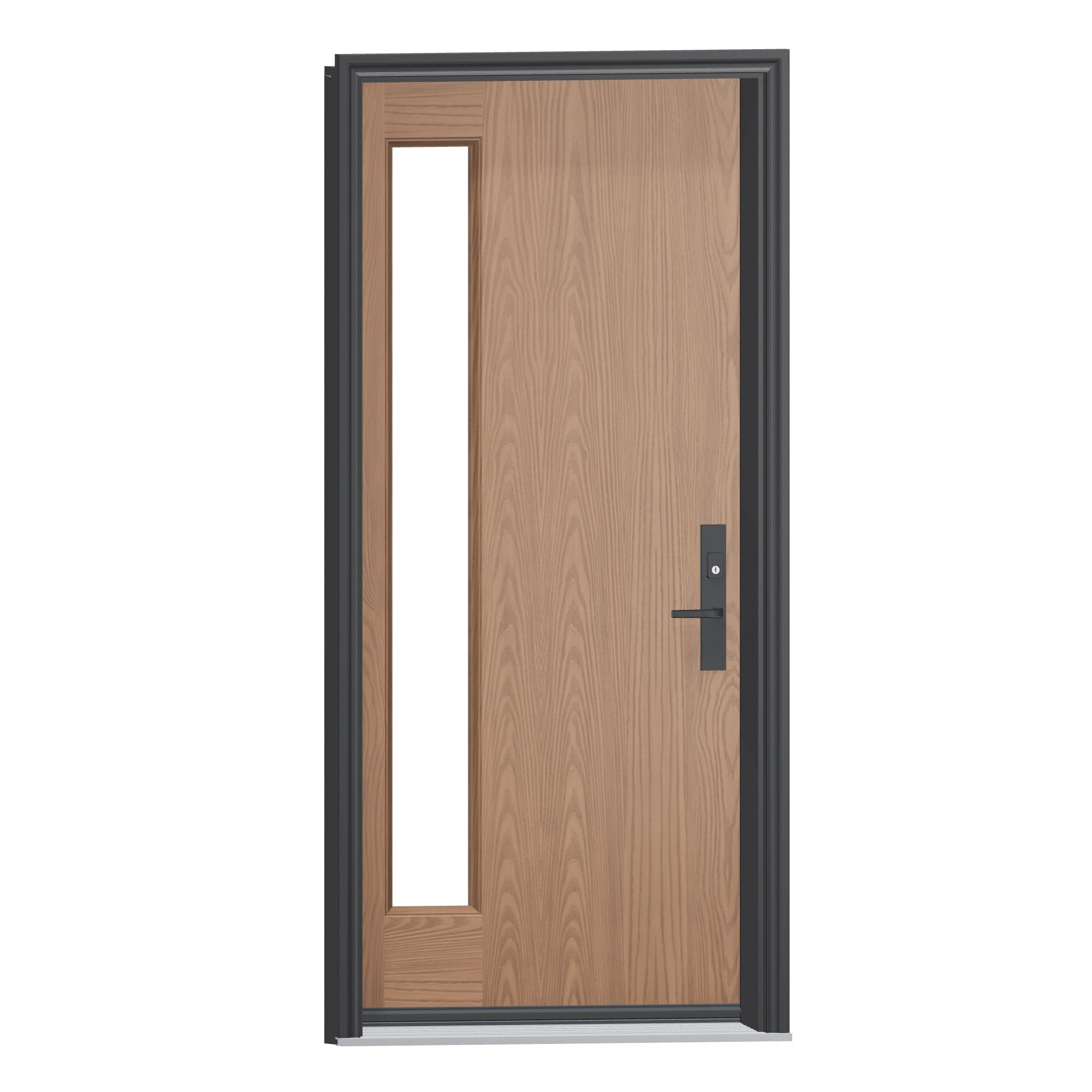 Opposite exterior angle of 36 × 79 inch WGNL · Neulite open & beaded Fiberglass Entry Door