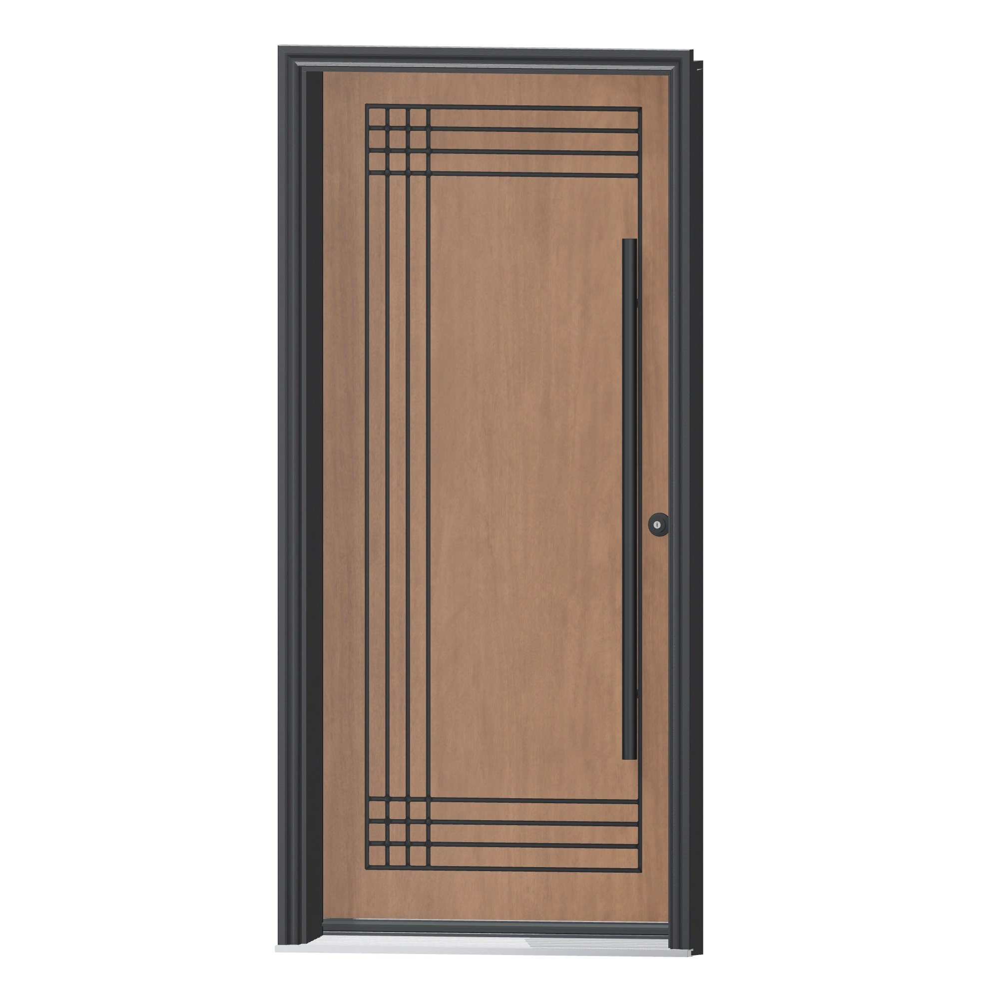 Angled exterior view of 36 × 79 inch Rubix Fiberglass Entry Door