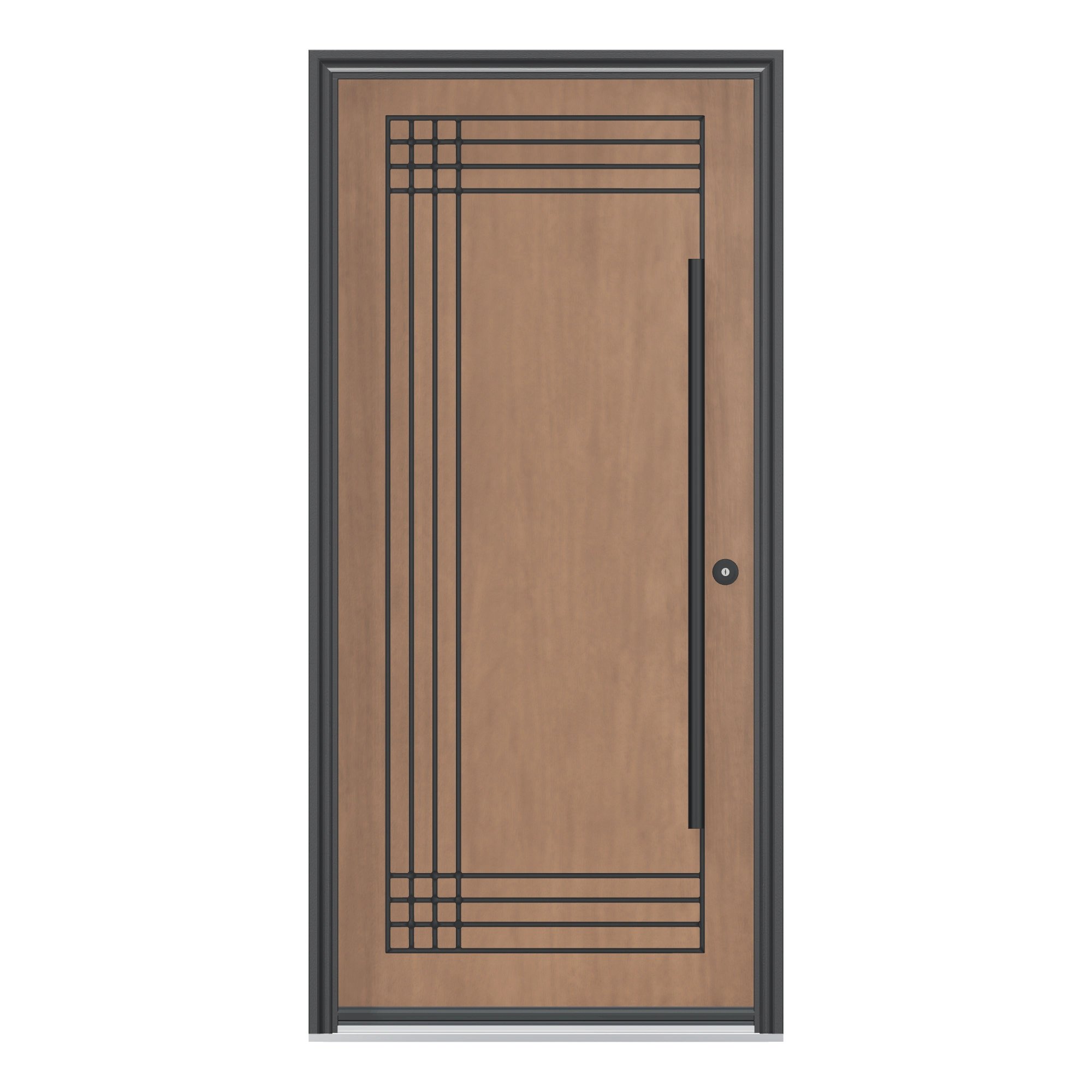 Straight exterior view of 36 × 79 inch Rubix Fiberglass Entry Door