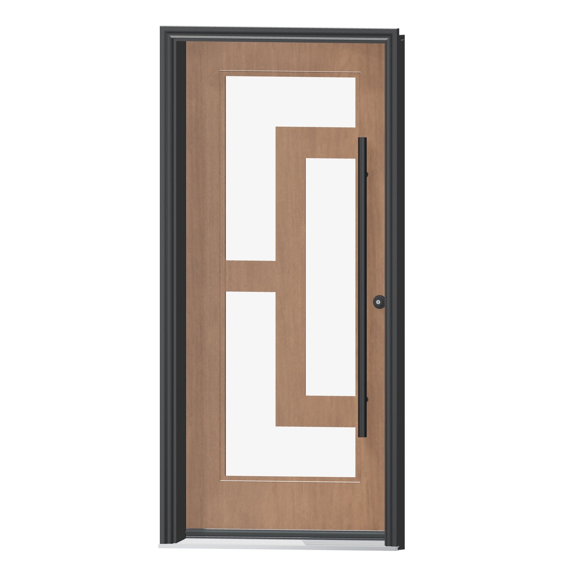 Angled exterior view of 36 × 79 inch Amore Fiberglass Entry Door