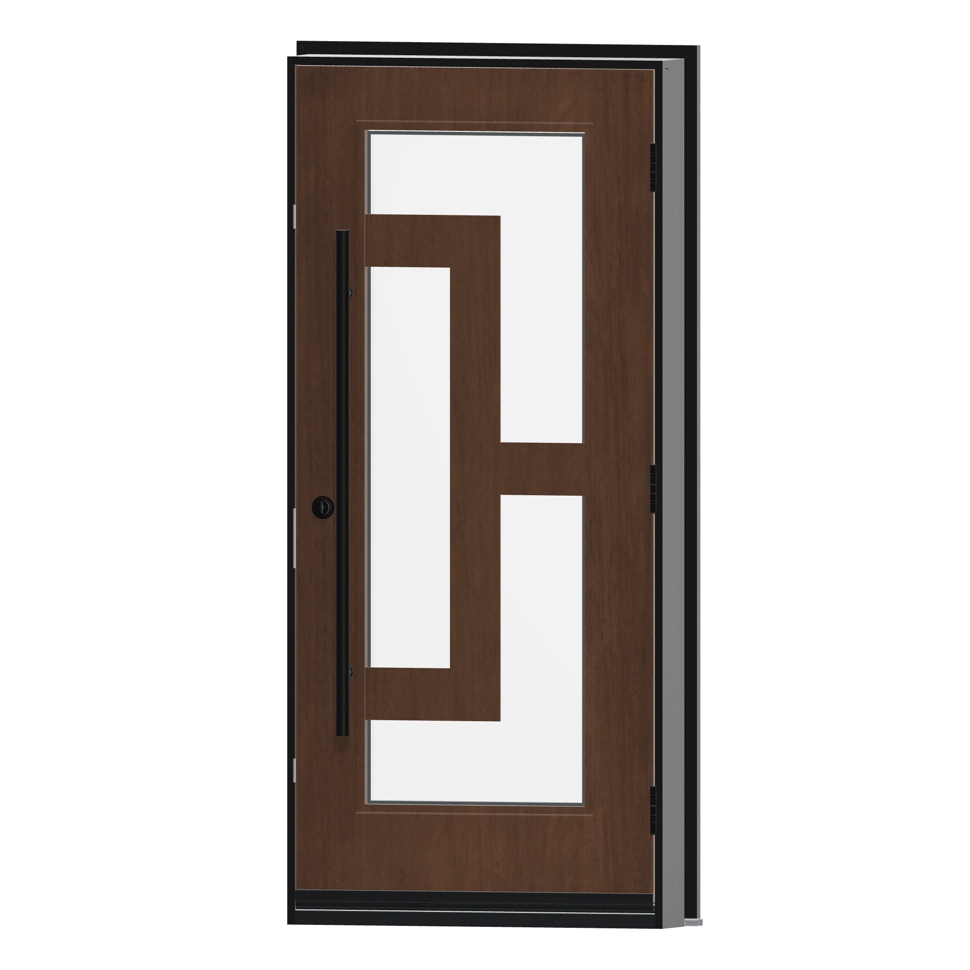 Angled interior view of 36 × 79 inch Amore Fiberglass Entry Door
