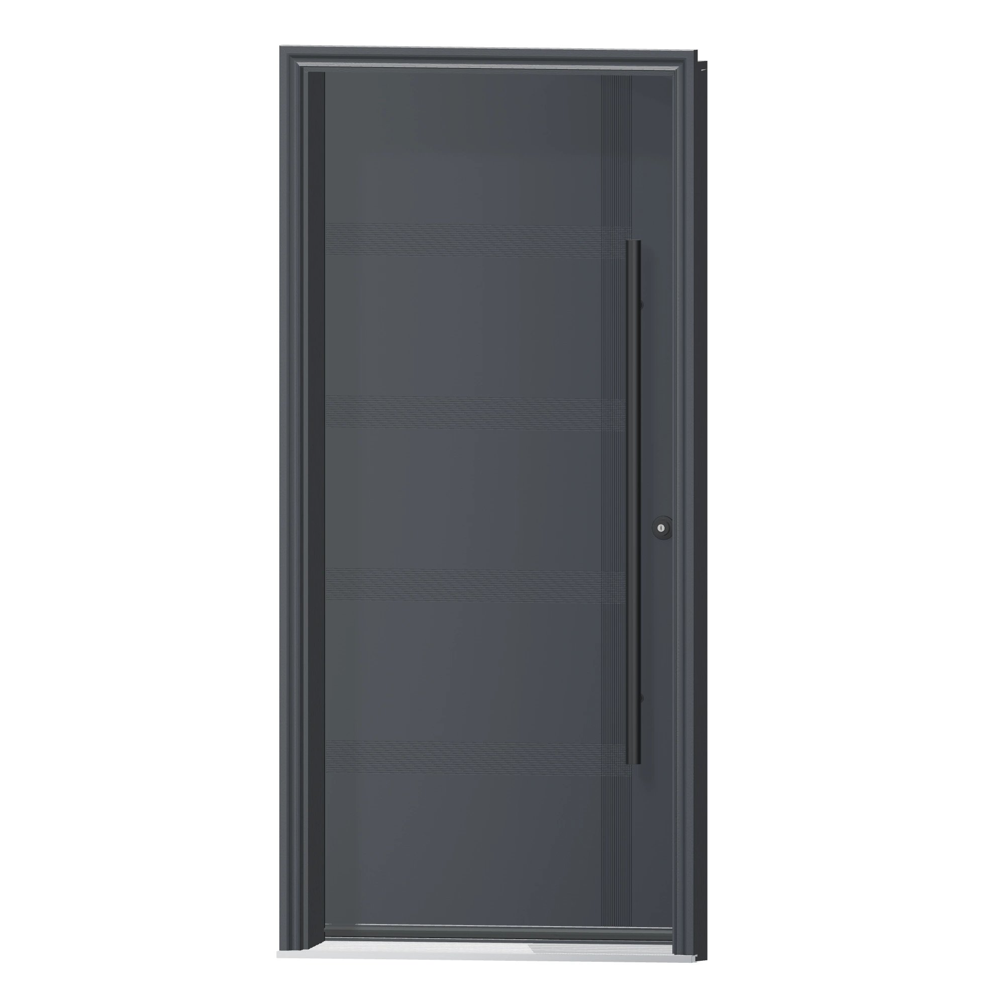 Angled exterior view of 36 × 79 inch Aztec Fiberglass Entry Door