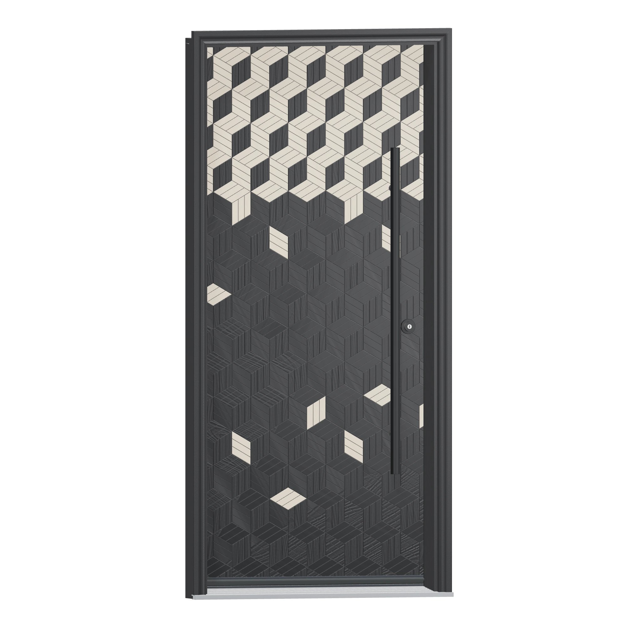 Opposite exterior angle of 36 × 79 inch Cube 2 Fiberglass Entry Door