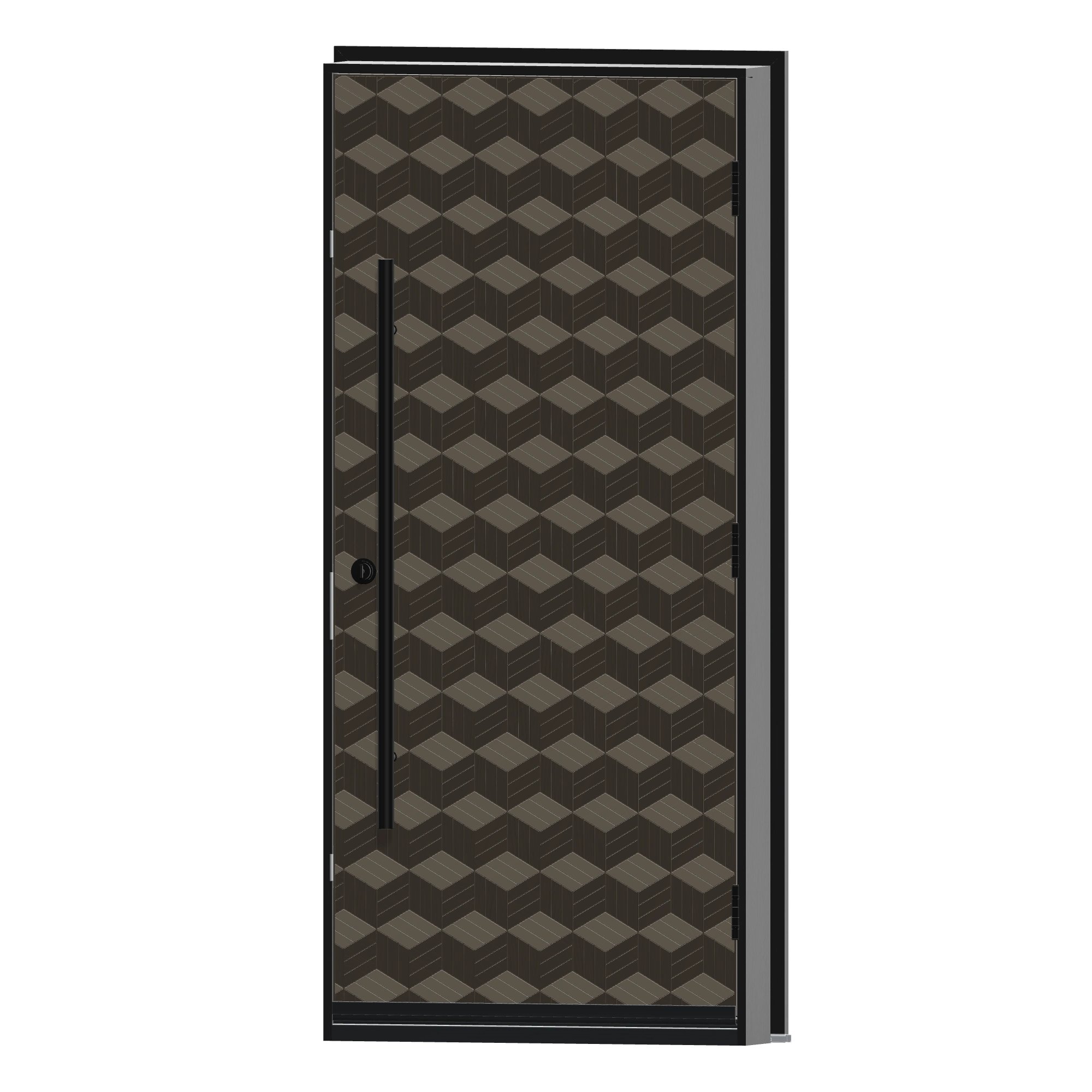 Angled interior view of 36 × 79 inch Cube Fiberglass Entry Door
