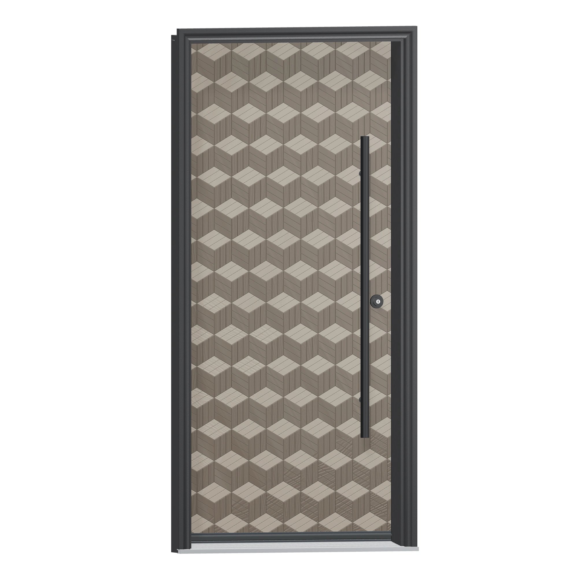 Opposite exterior angle of 36 × 79 inch Cube Fiberglass Entry Door