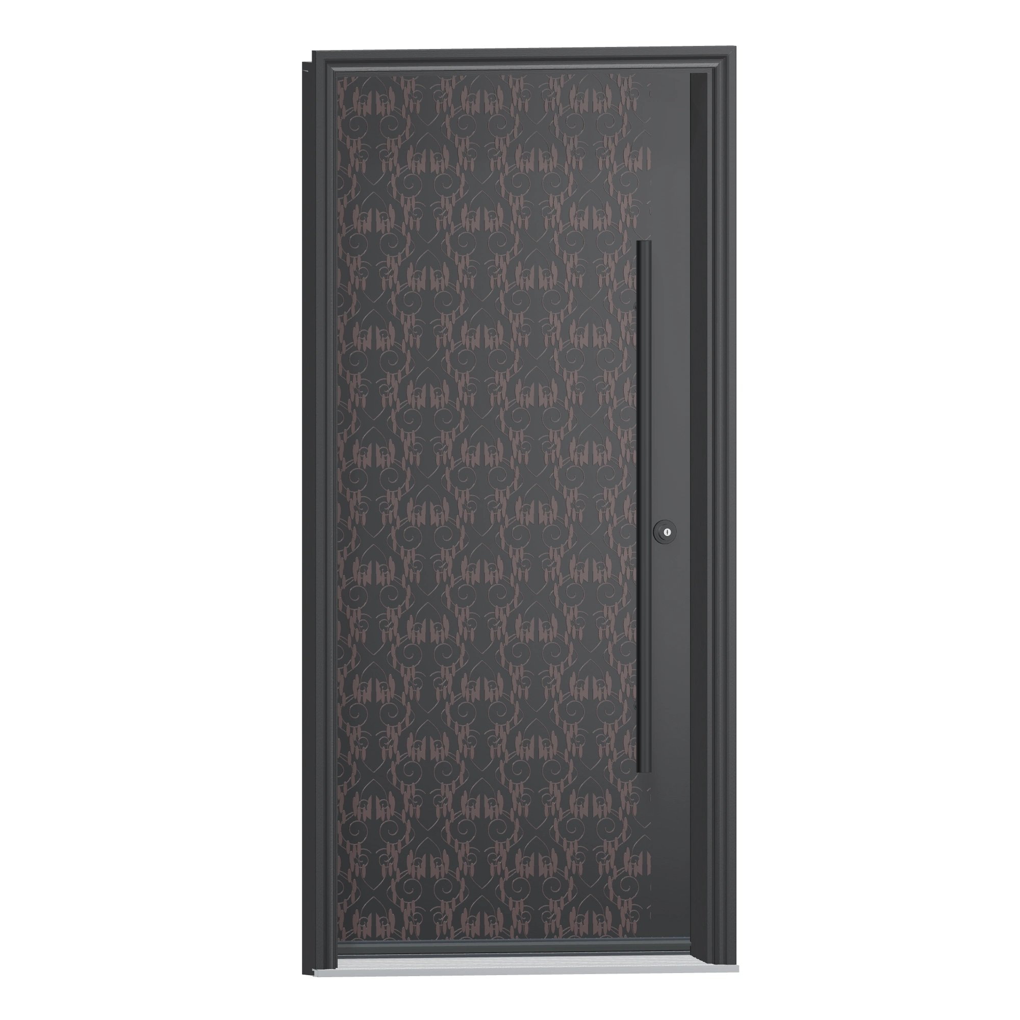 Opposite exterior angle of 36 × 79 inch Damask Fiberglass Entry Door