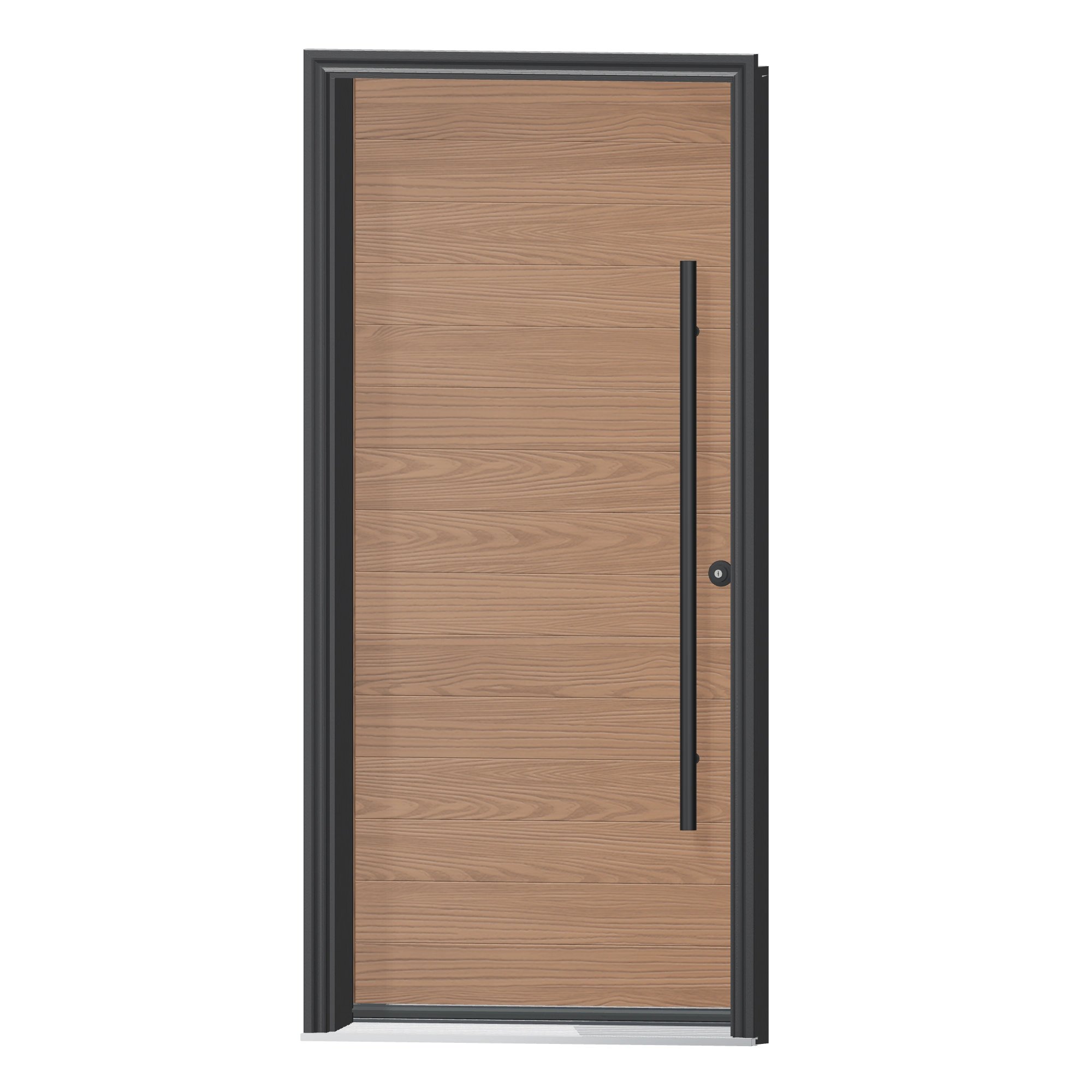 Angled exterior view of 36 × 79 inch Harbour Fiberglass Entry Door