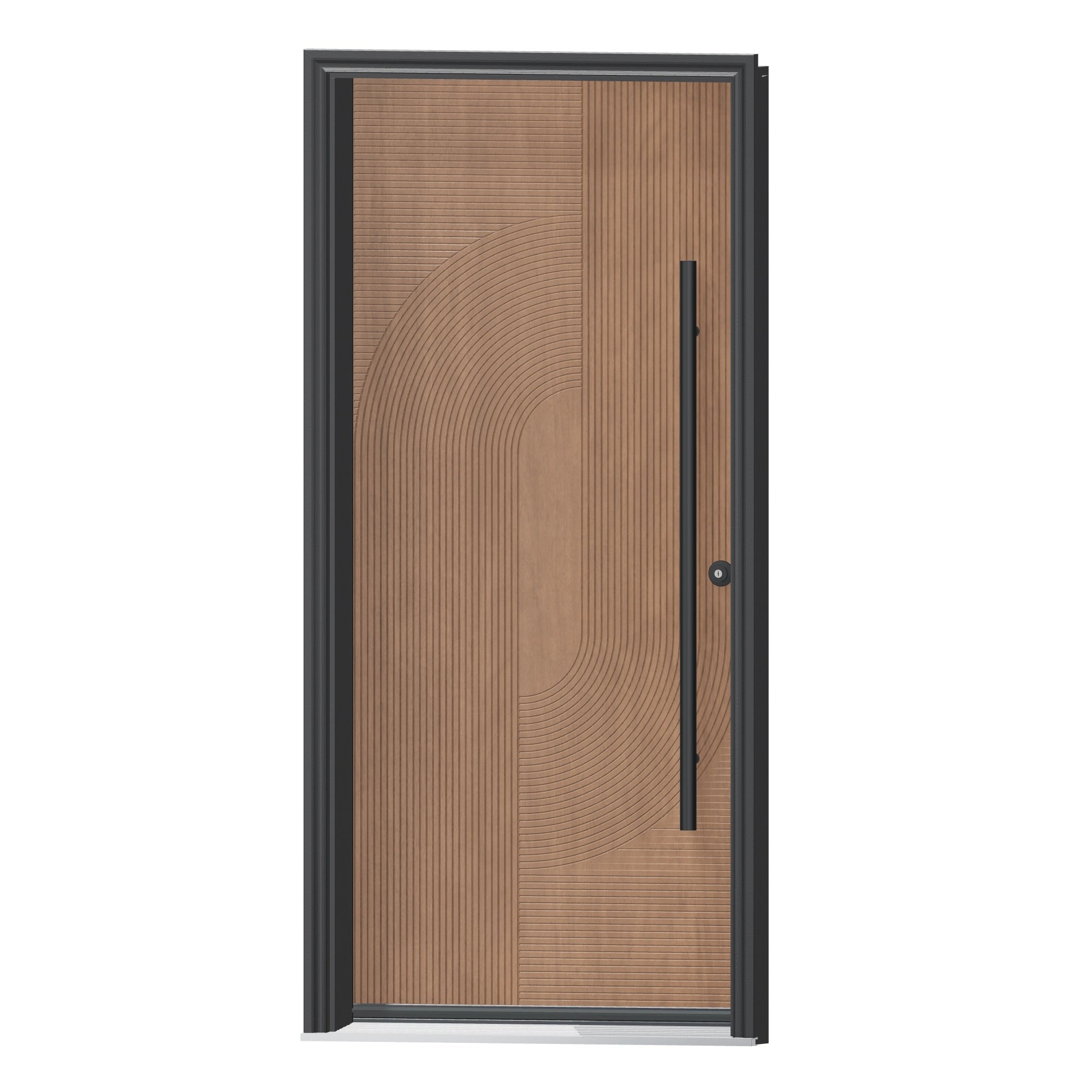 Angled exterior view of 36 × 79 inch Infinity Fiberglass Entry Door