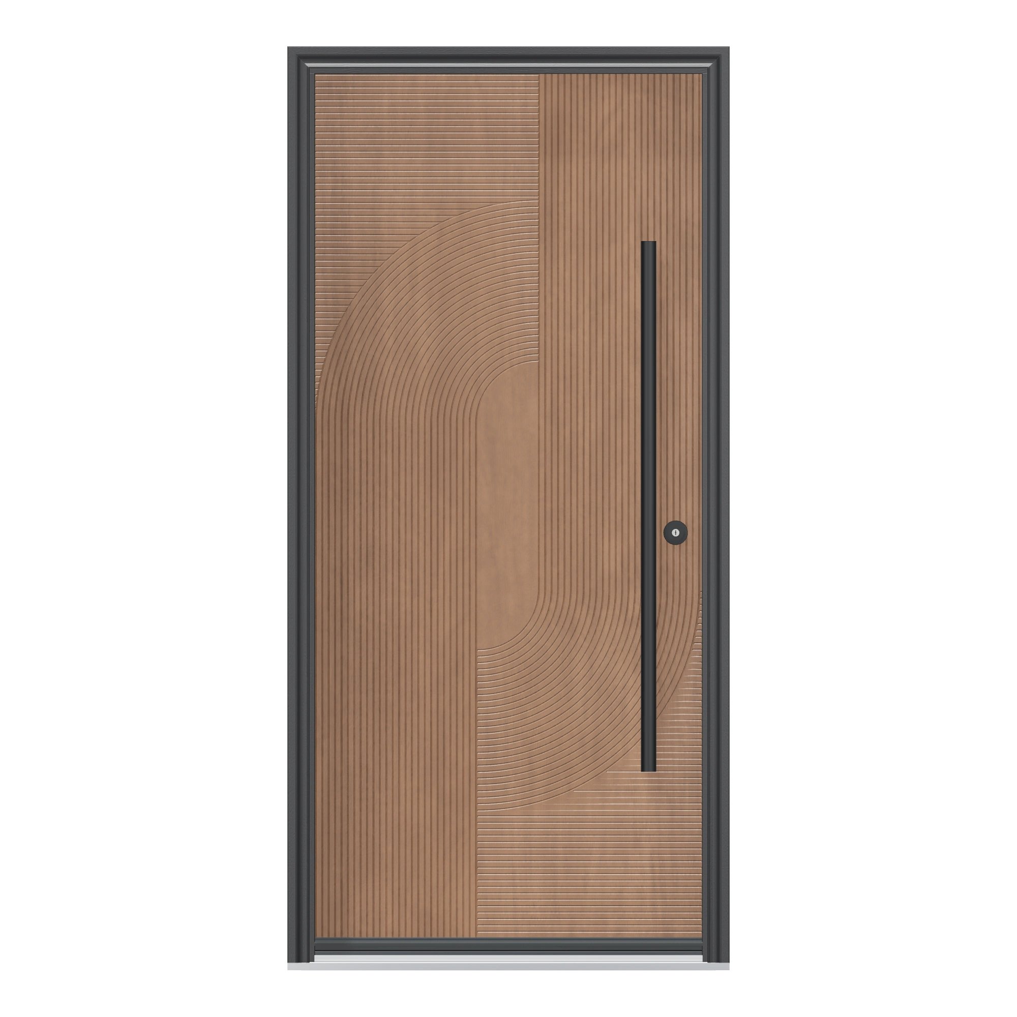 Straight exterior view of 36 × 79 inch Infinity Fiberglass Entry Door