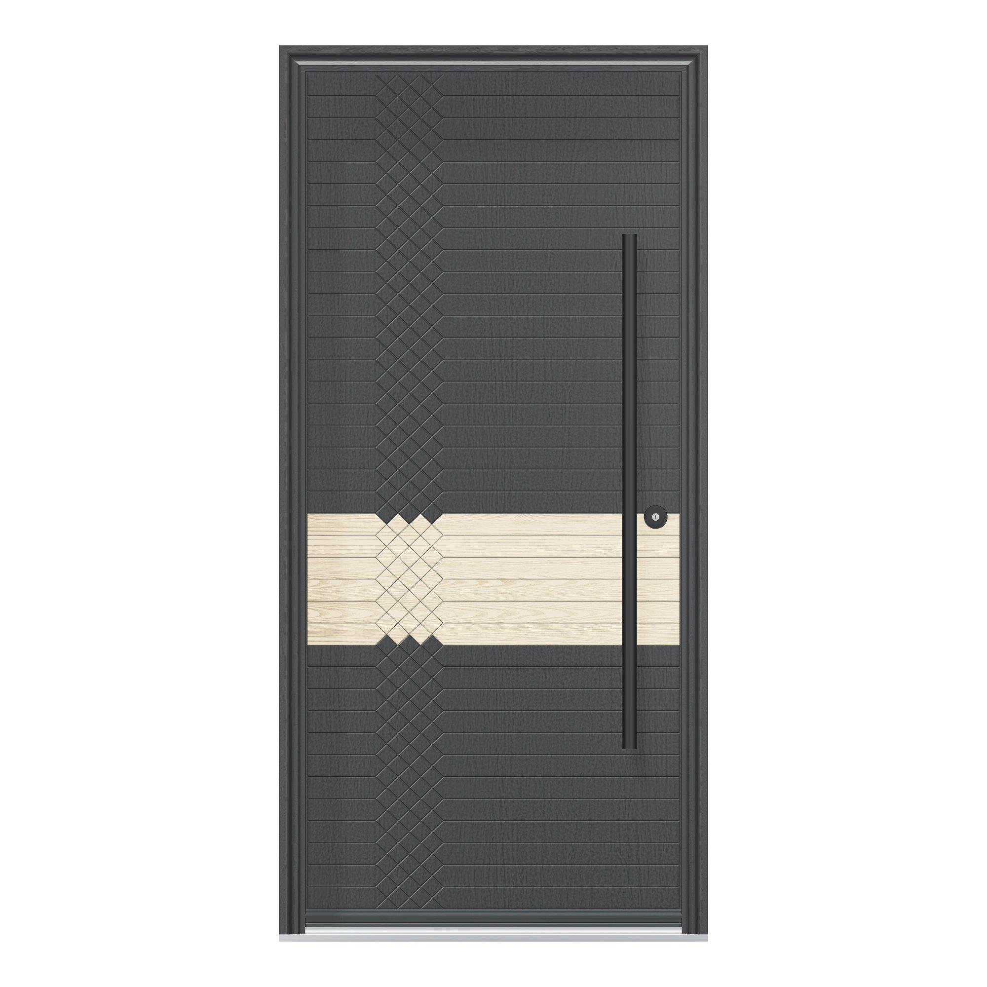 Straight exterior view of 36 × 79 inch Lux Fiberglass Entry Door