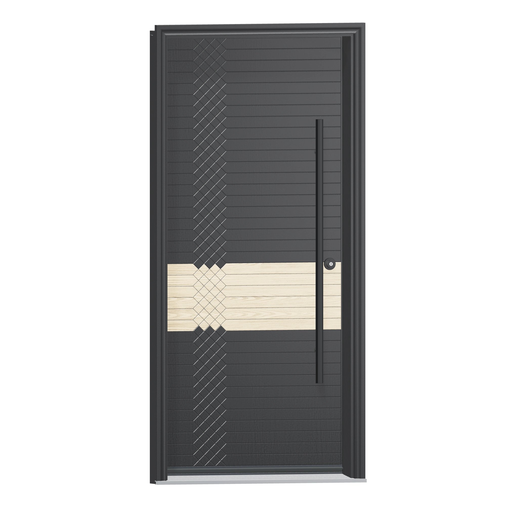 Opposite exterior angle of 36 × 79 inch Lux Fiberglass Entry Door