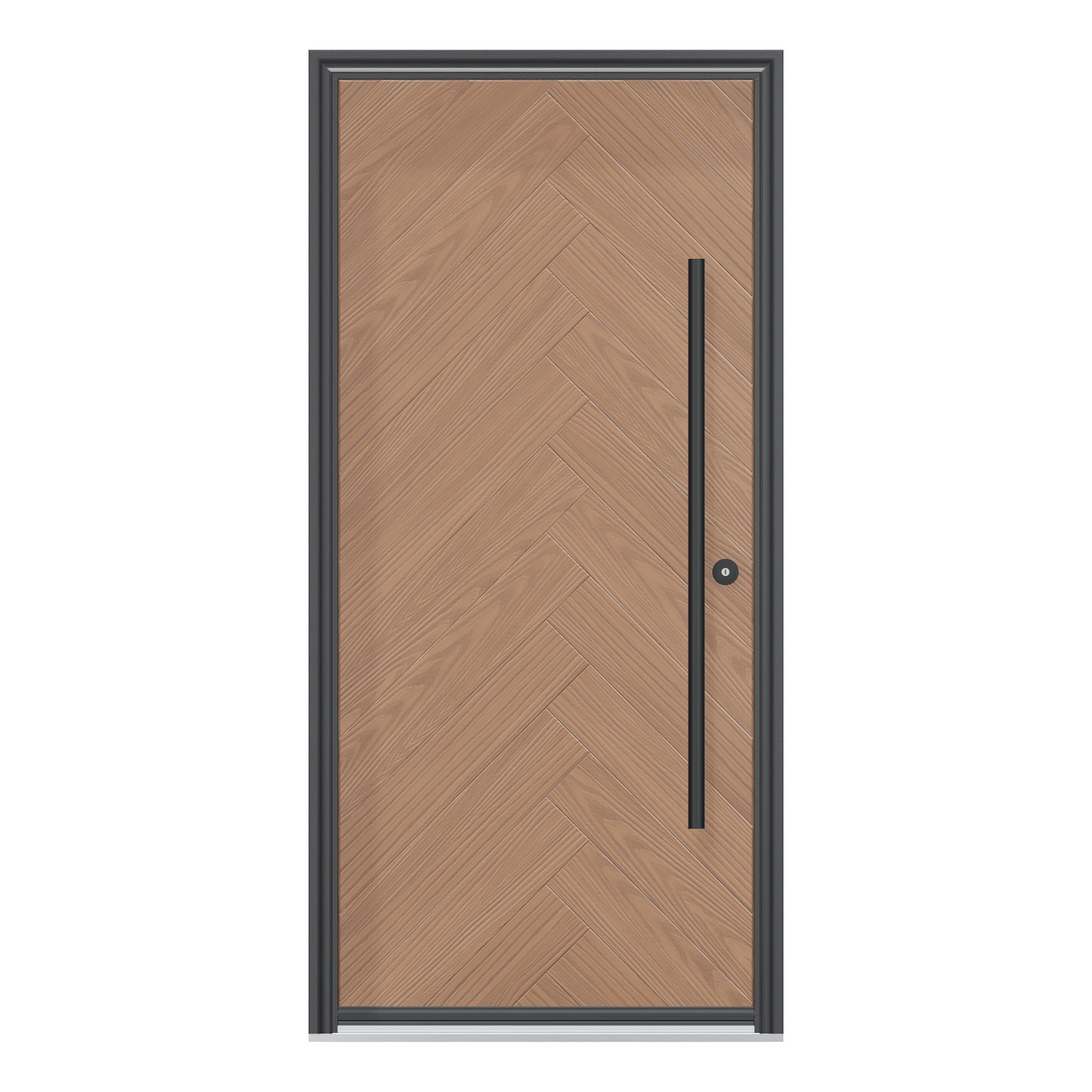 Straight exterior view of 36 × 79 inch Muskoka Fiberglass Entry Door