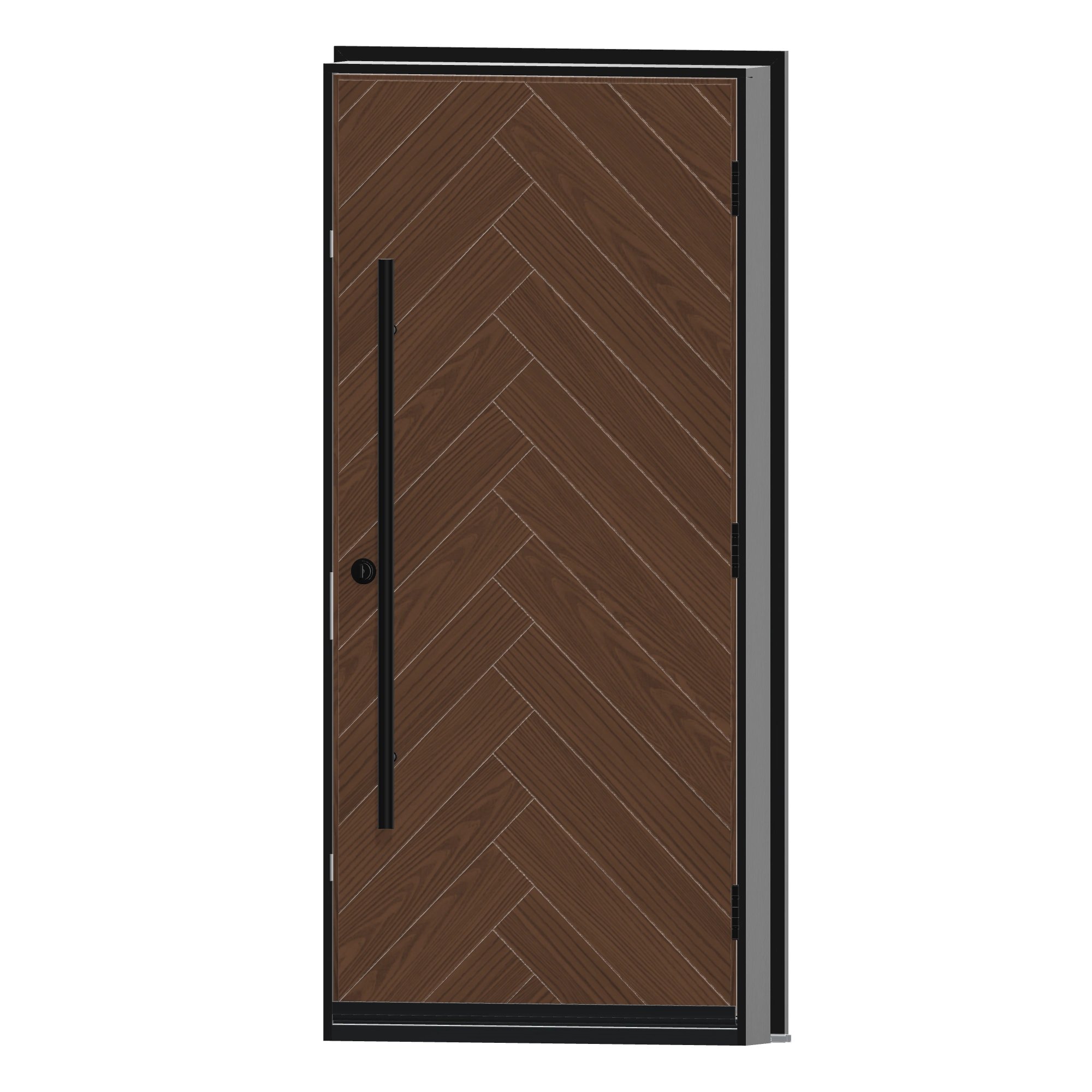 Angled interior view of 36 × 79 inch Muskoka Fiberglass Entry Door