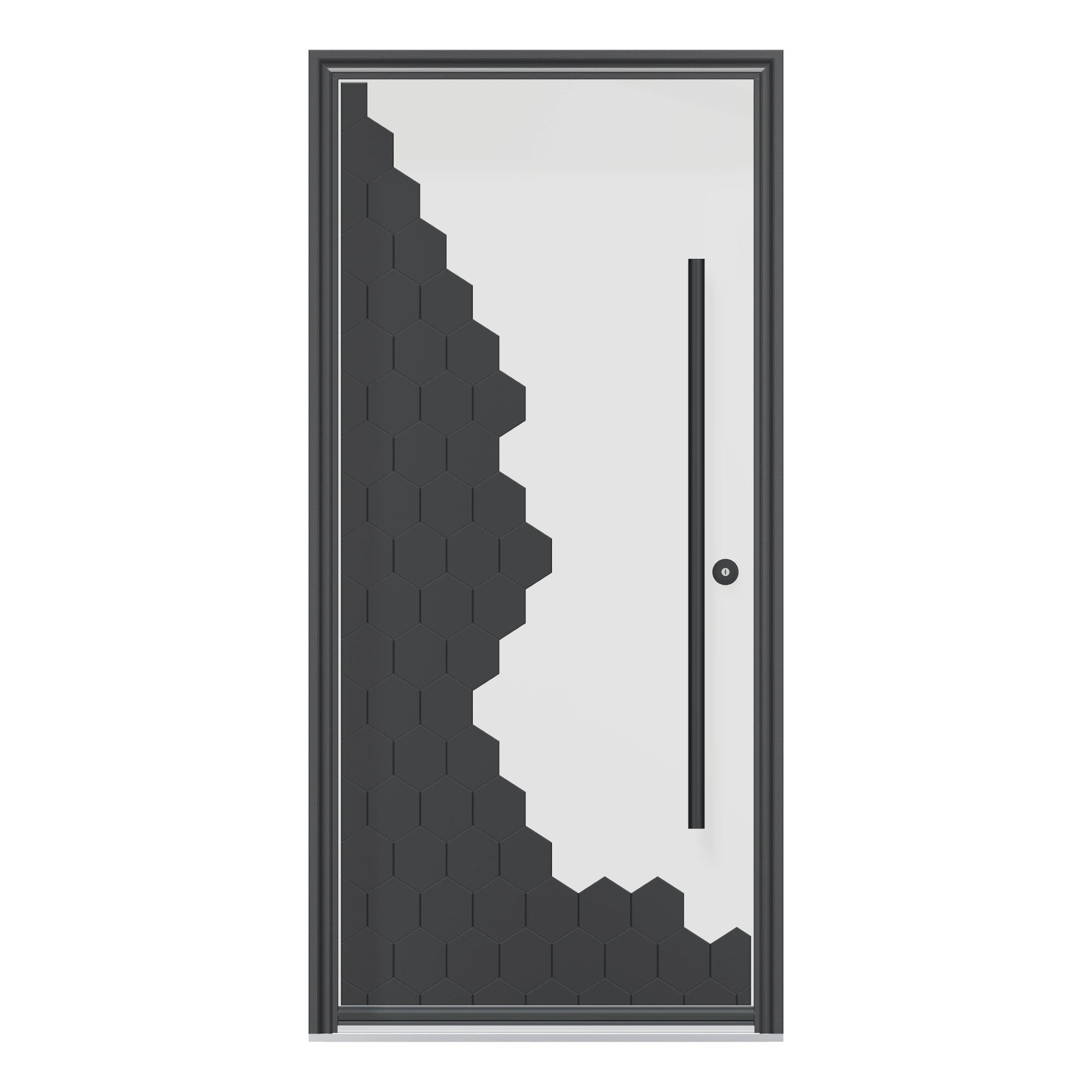Straight exterior view of 36 × 79 inch Mystic Fiberglass Entry Door