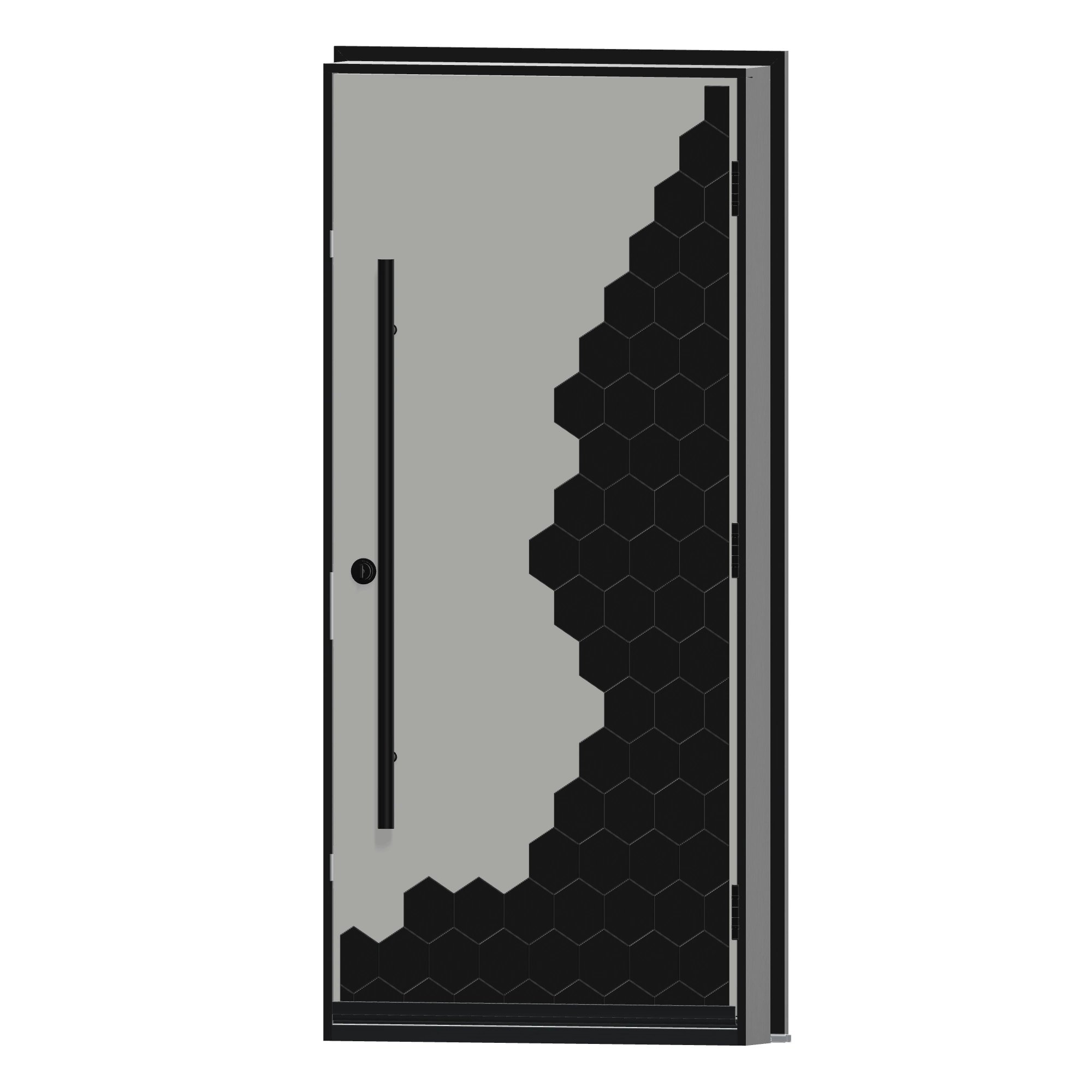 Angled interior view of 36 × 79 inch Mystic Fiberglass Entry Door