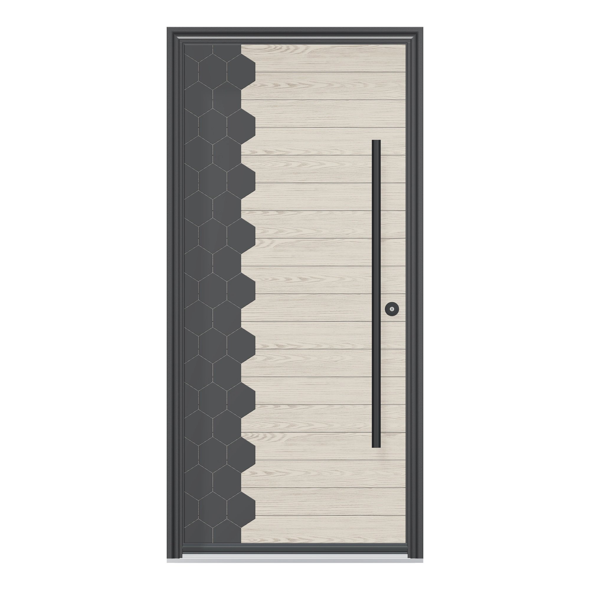 Straight exterior view of 36 × 79 inch Novas Fiberglass Entry Door
