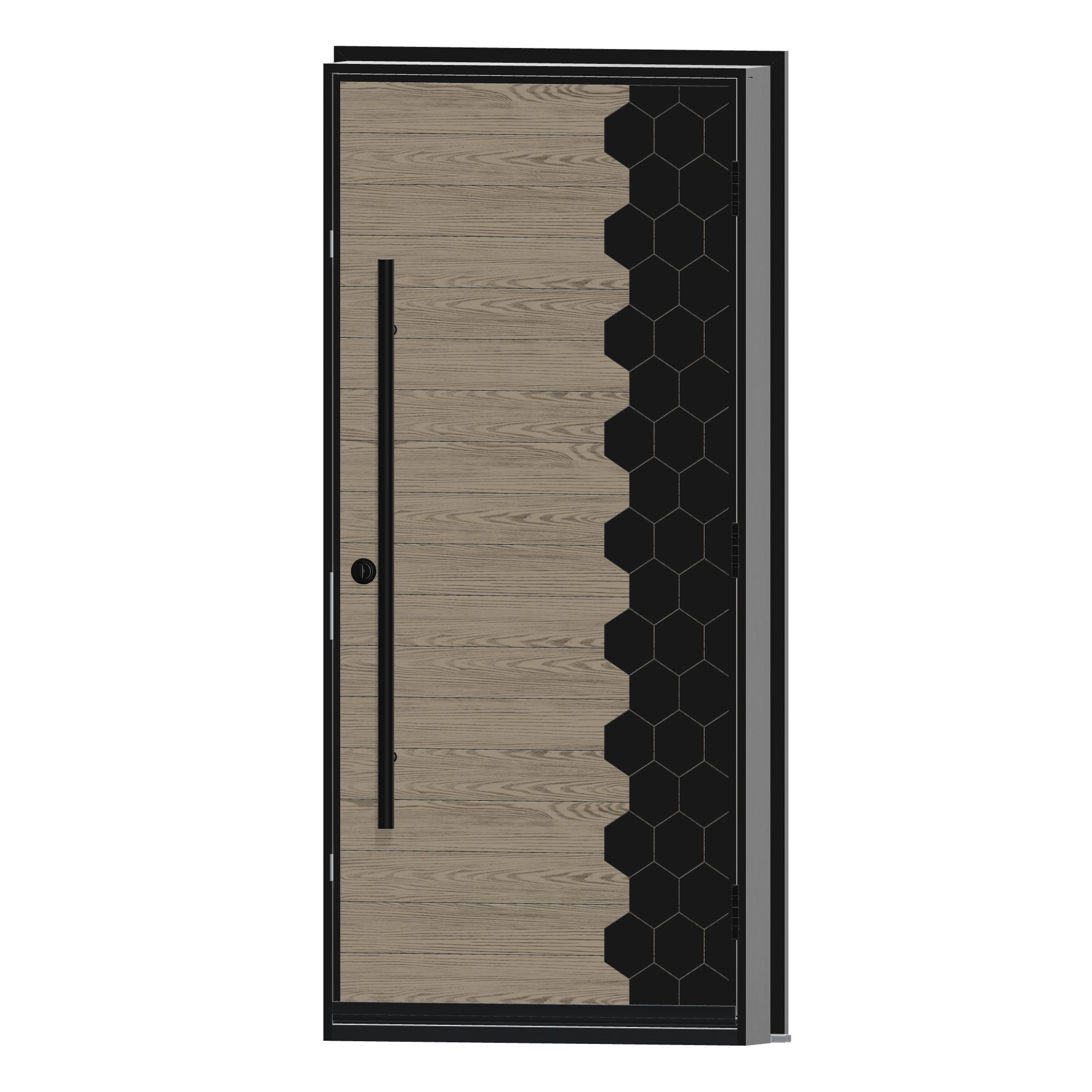 Angled interior view of 36 × 79 inch Novas Fiberglass Entry Door