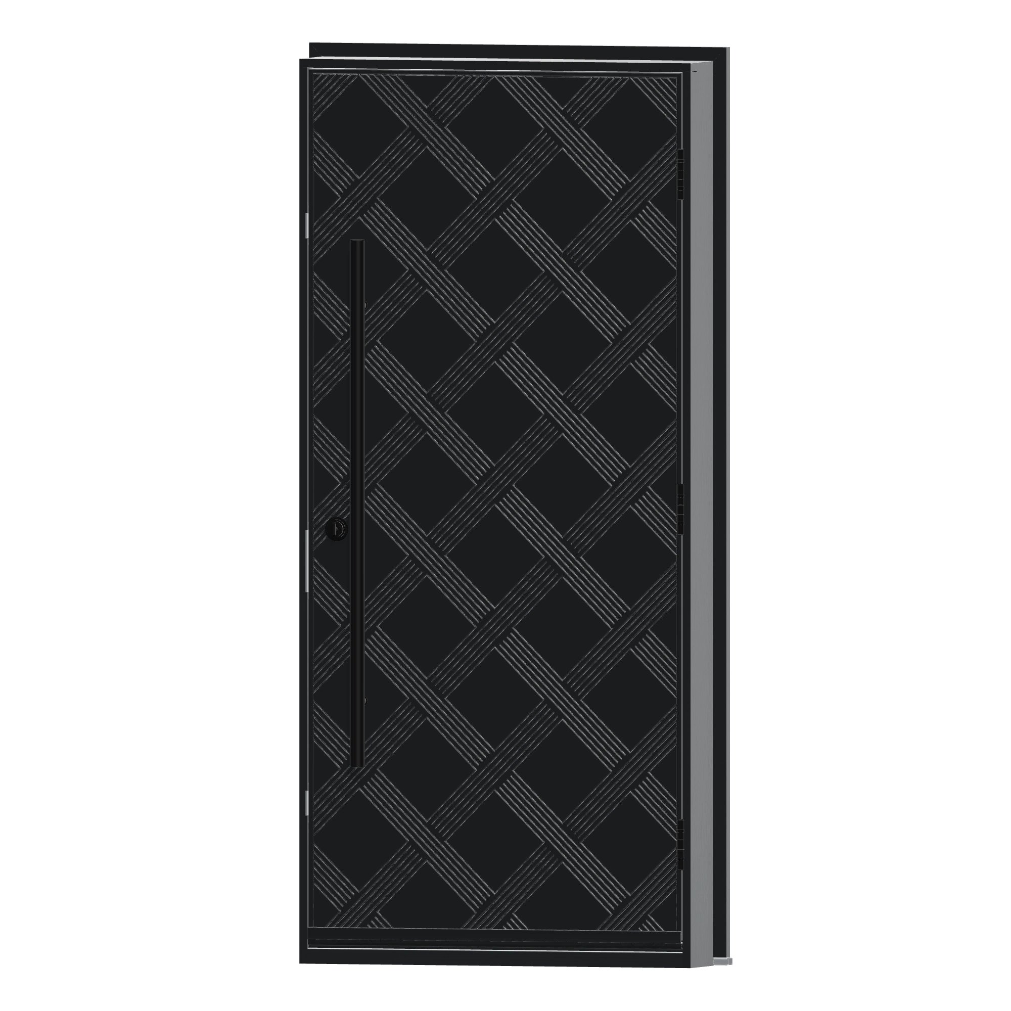 Angled interior view of 36 × 79 inch Rail Fiberglass Entry Door