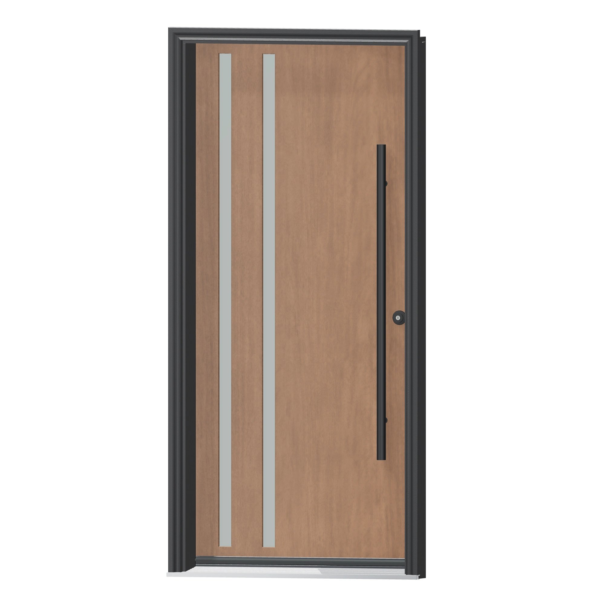 Angled exterior view of 36 × 79 inch Stealth Fiberglass Entry Door