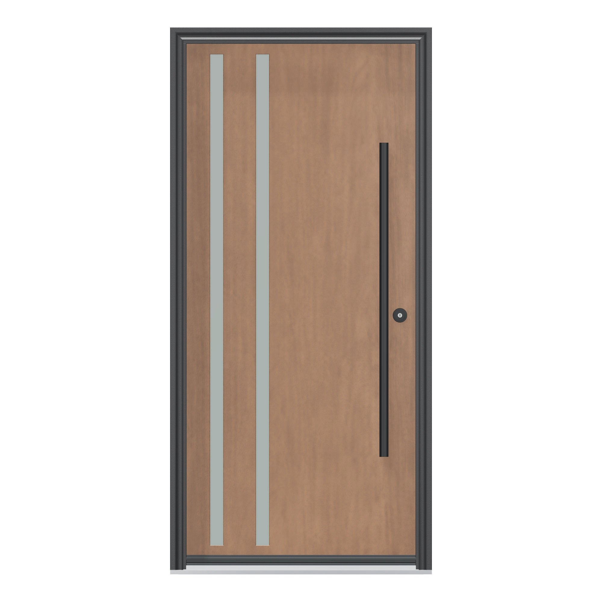 Straight exterior view of 36 × 79 inch Stealth Fiberglass Entry Door