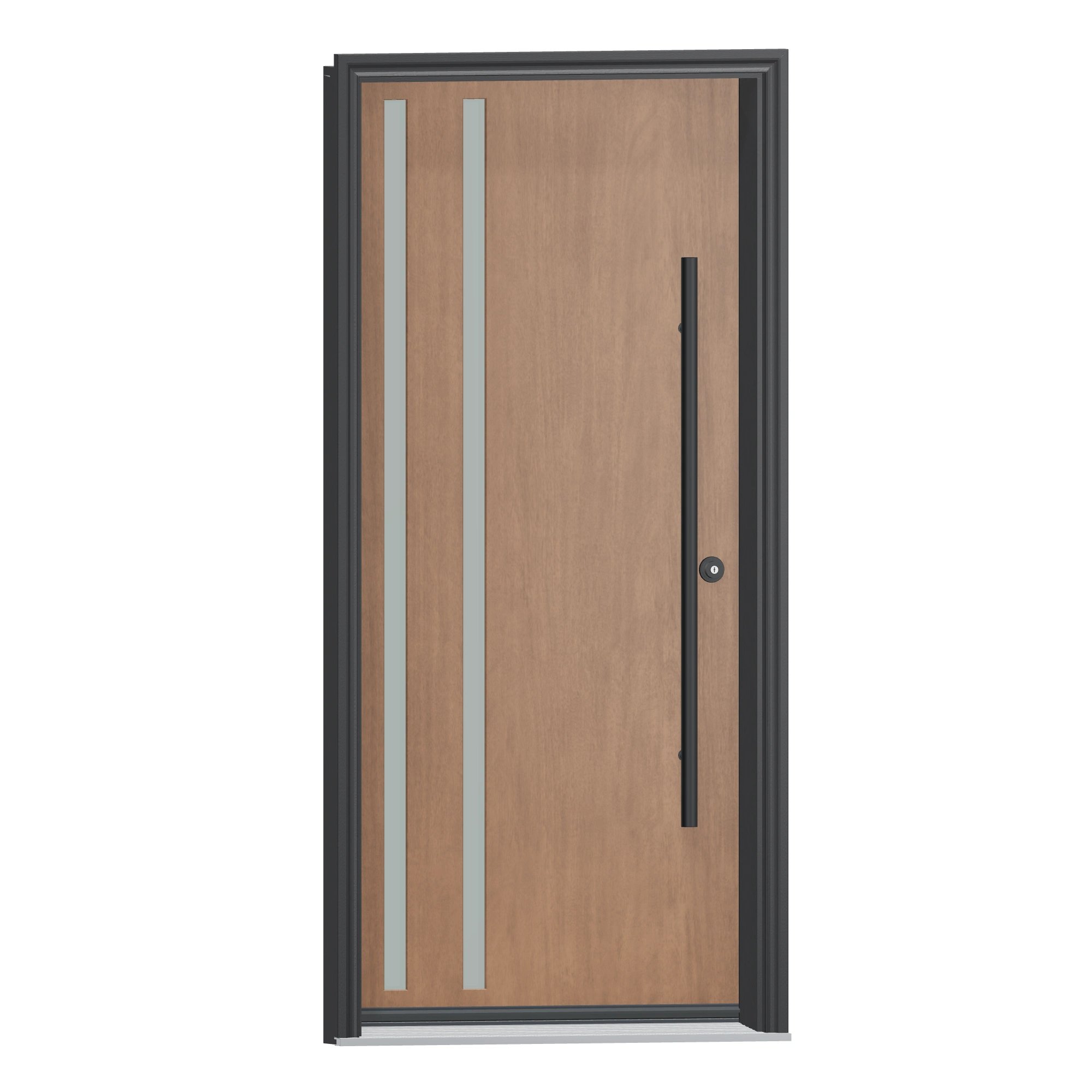 Opposite exterior angle of 36 × 79 inch Stealth Fiberglass Entry Door