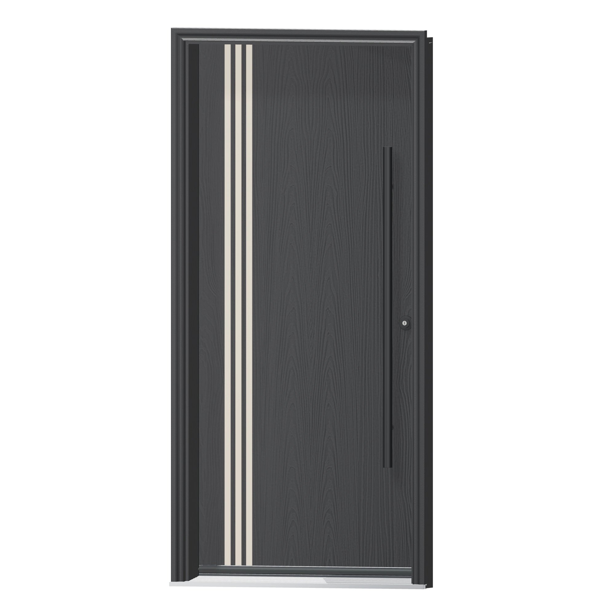 Angled exterior view of 36 × 79 inch Vintage Fiberglass Entry Door