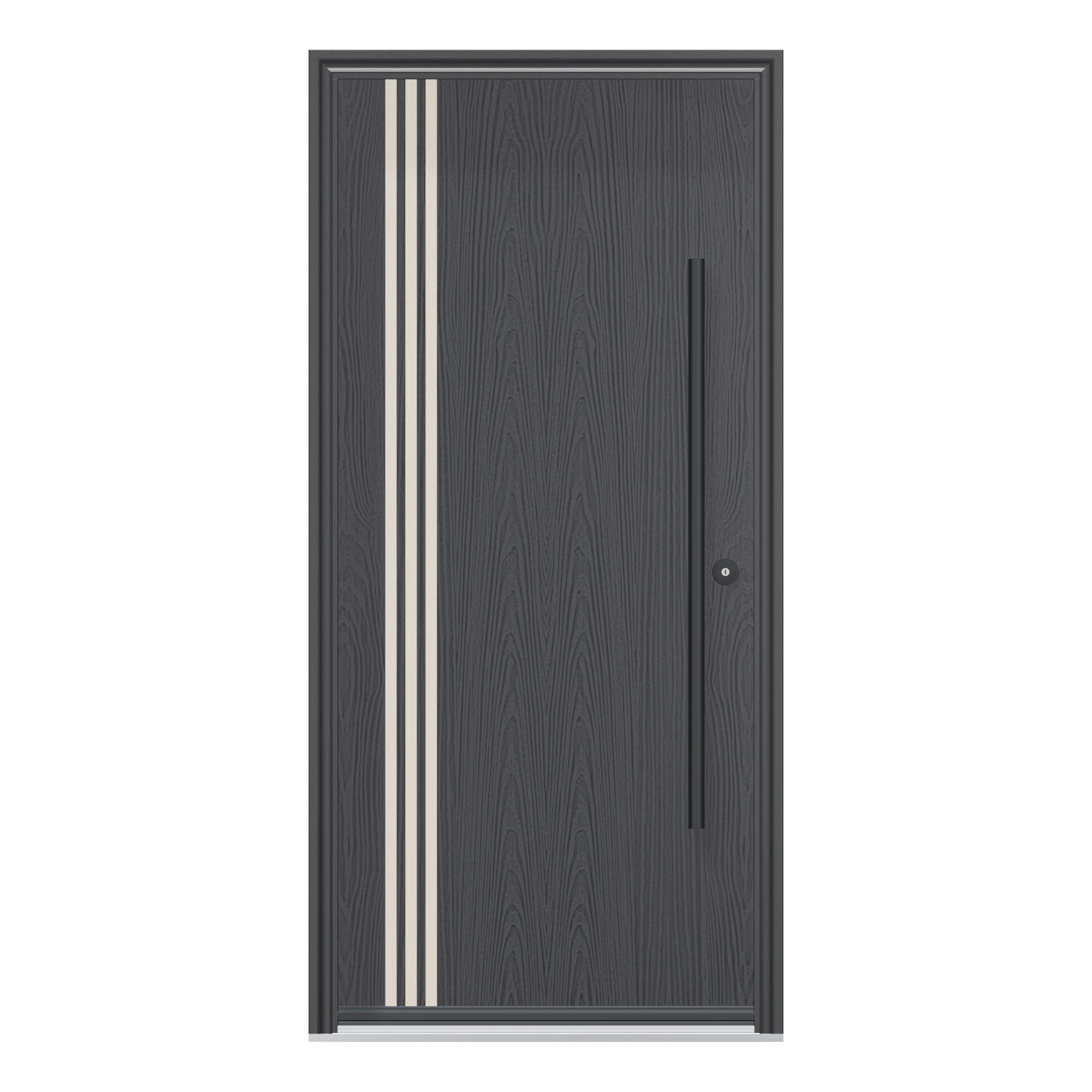 Straight exterior view of 36 × 79 inch Vintage Fiberglass Entry Door