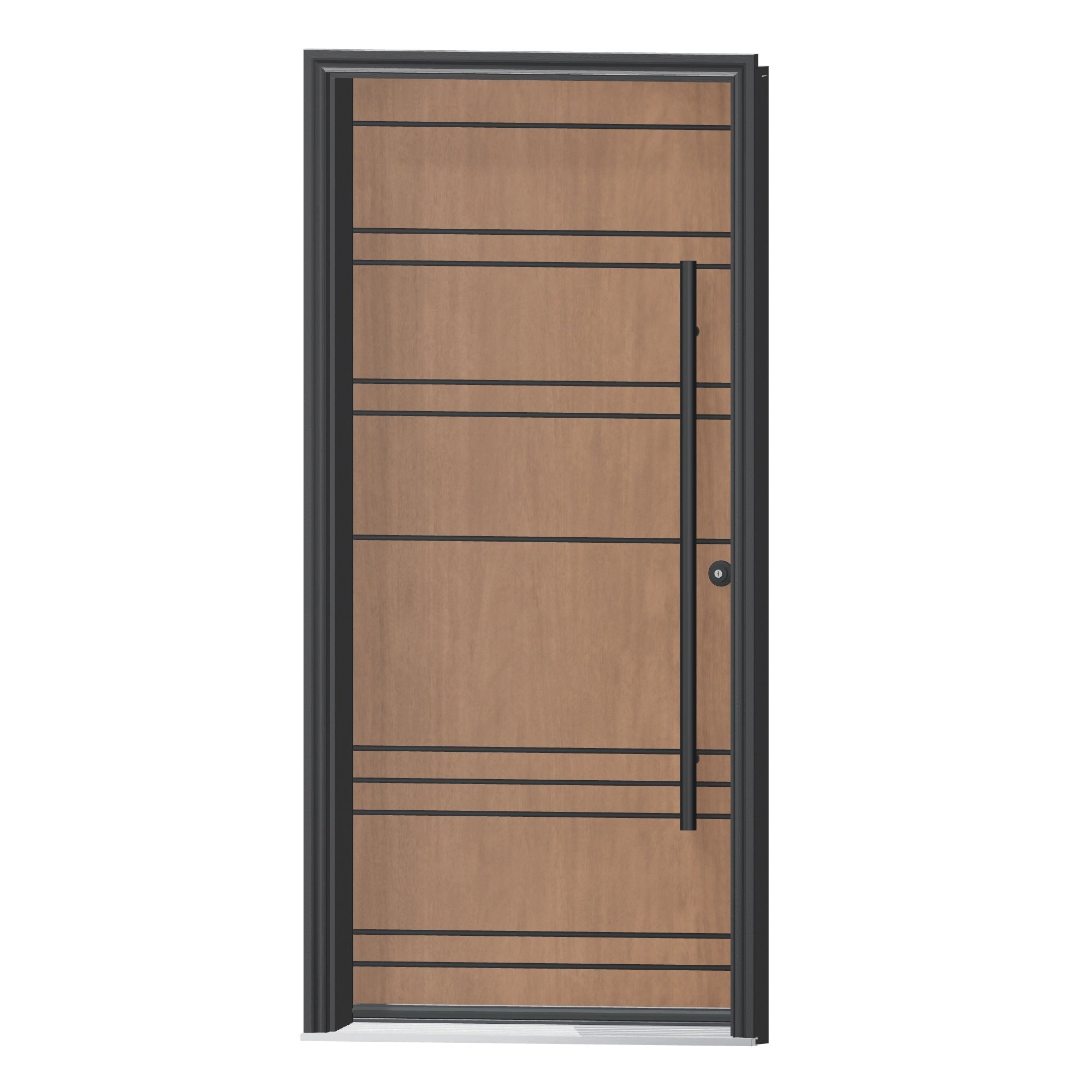 Angled exterior view of 36 × 79 inch Sku Fiberglass Entry Door