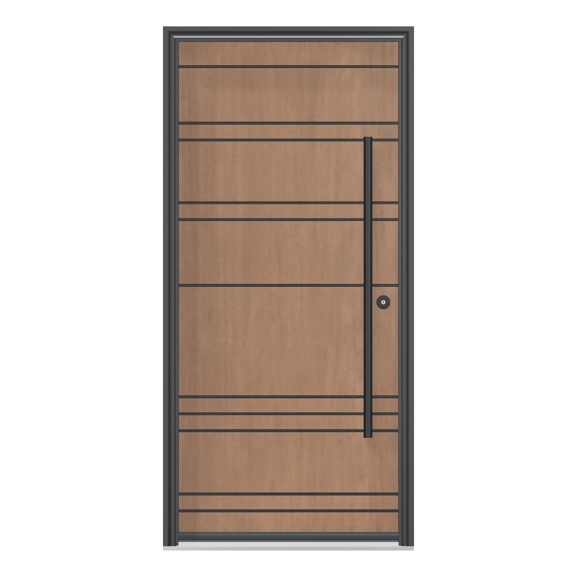 Straight exterior view of 36 × 79 inch Sku Fiberglass Entry Door
