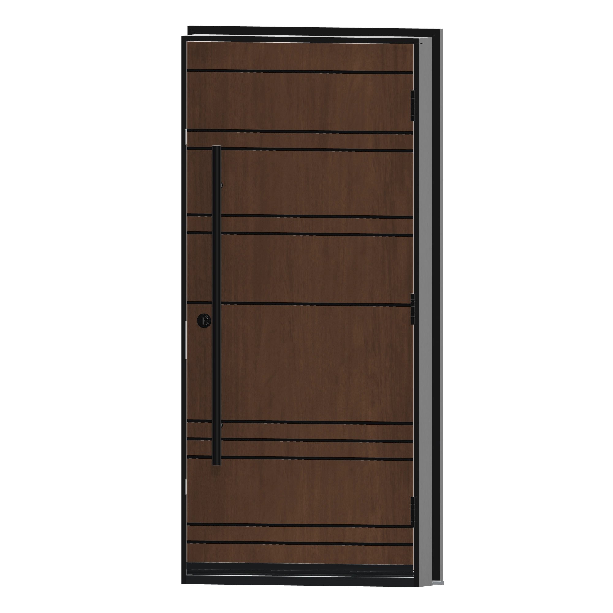 Angled interior view of 36 × 79 inch Sku Fiberglass Entry Door