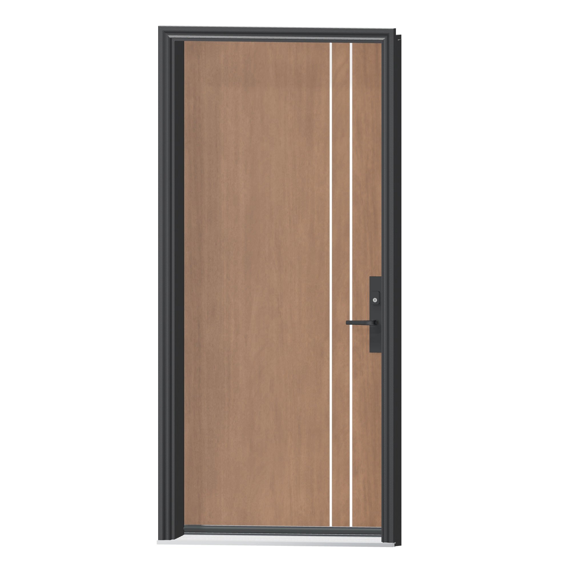 Angled exterior view of 36 × 79 inch SS Fino Fiberglass Entry Door