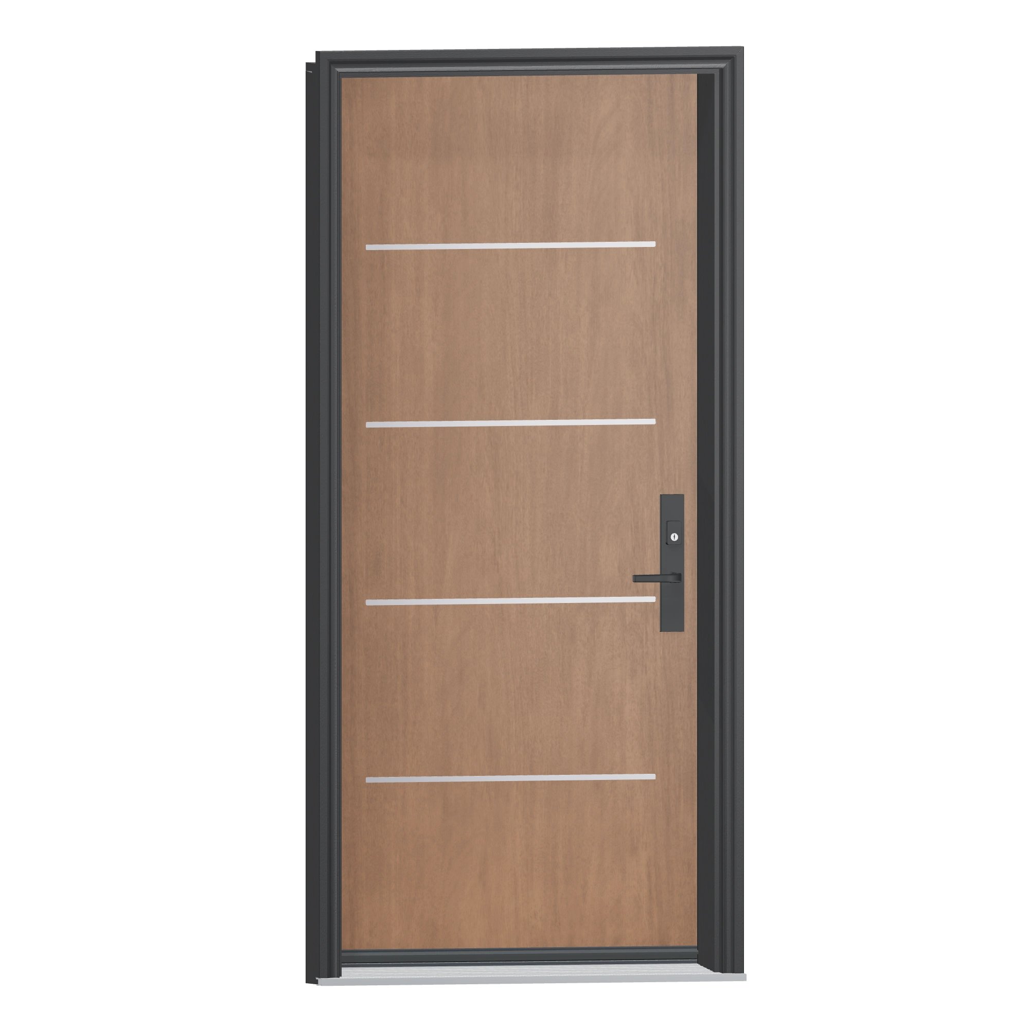 Opposite exterior angle of 36 × 79 inch SS Quad Fiberglass Entry Door
