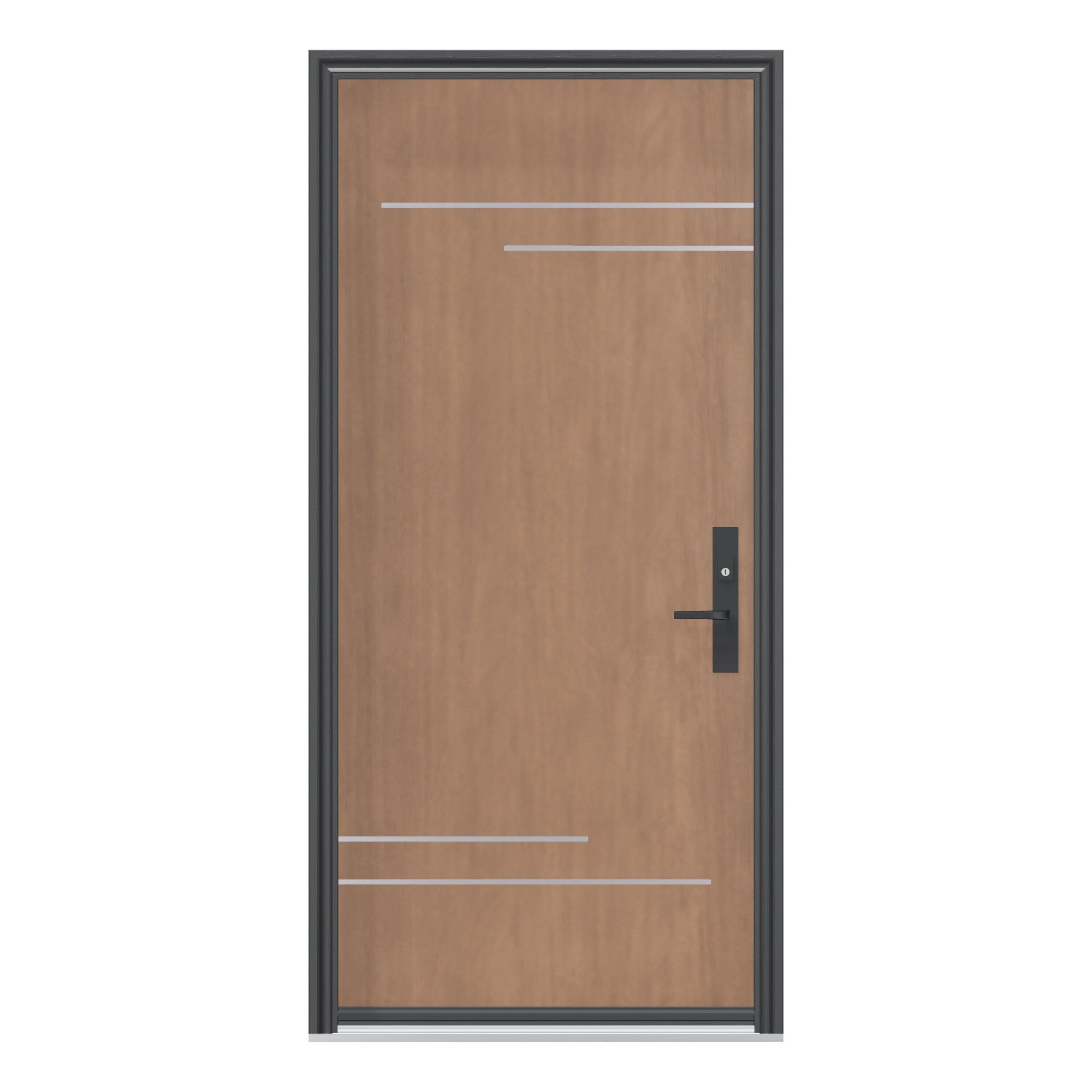 Straight exterior view of 36 × 79 inch SS Tension Fiberglass Entry Door