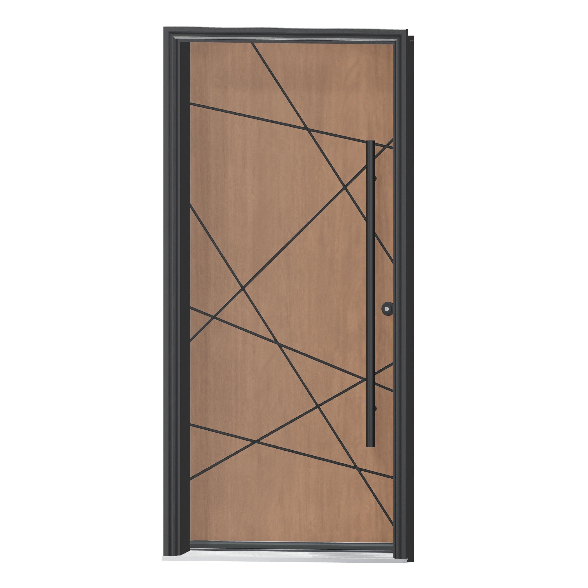 Angled exterior view of 36 × 79 inch Stitch Fiberglass Entry Door