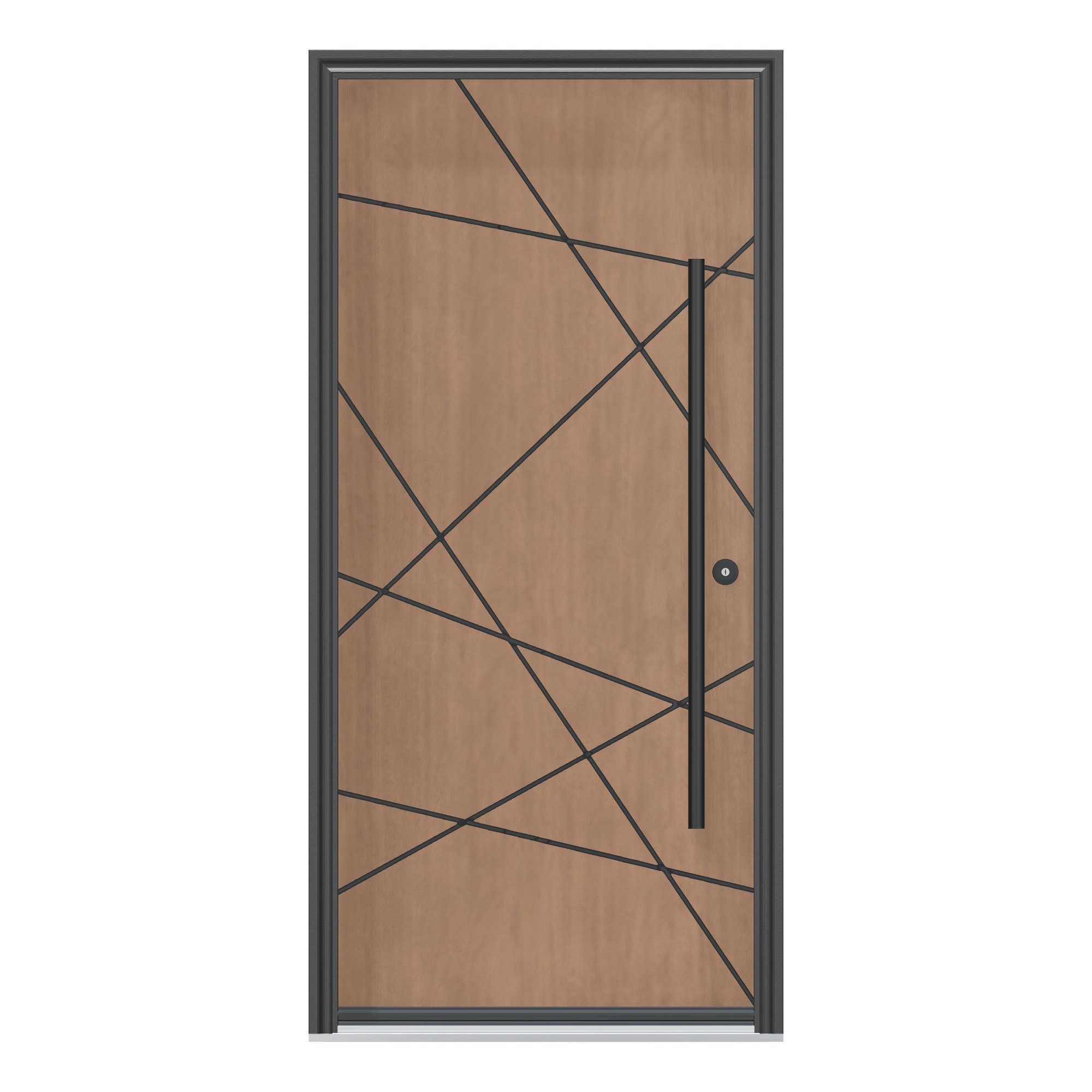 Straight exterior view of 36 × 79 inch Stitch Fiberglass Entry Door