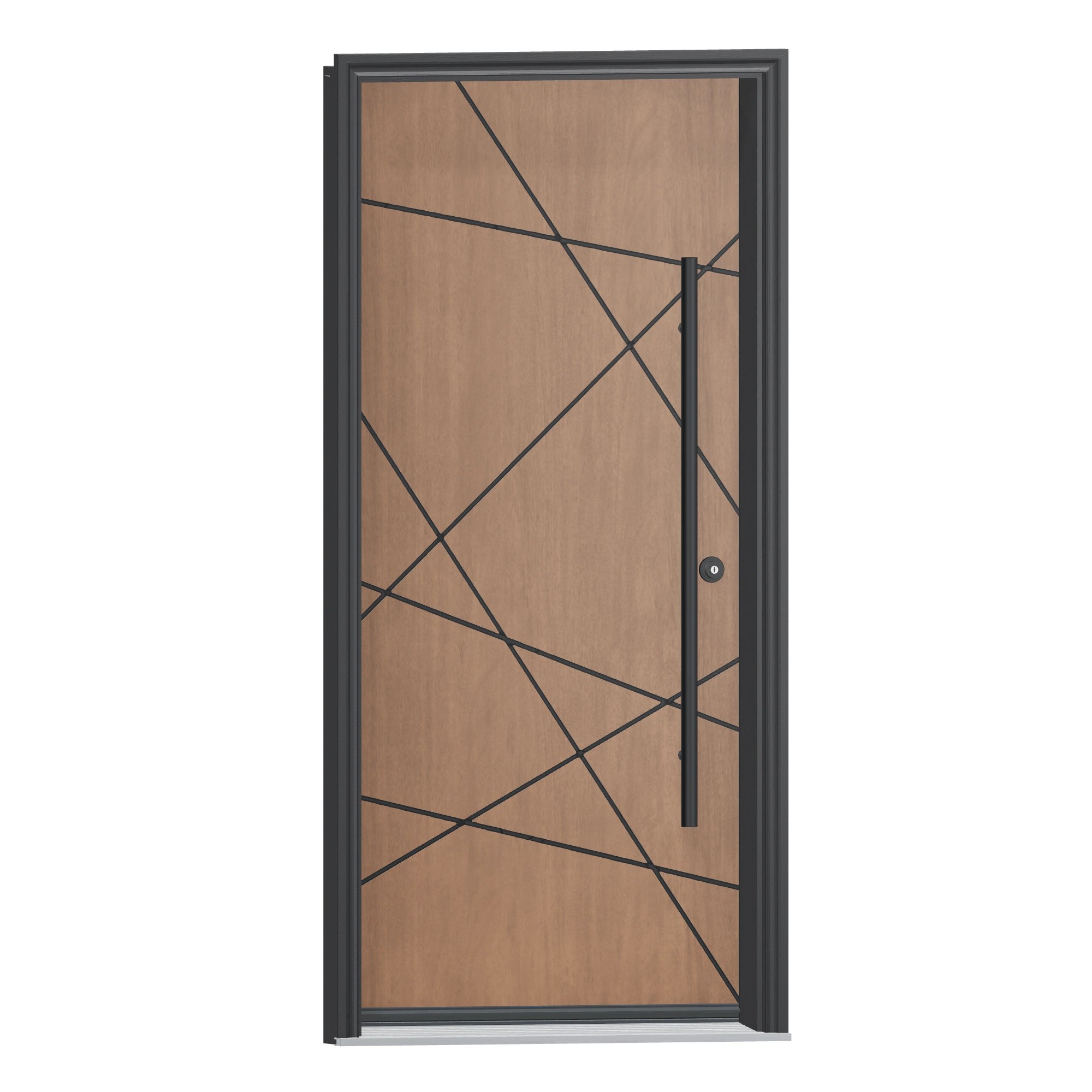 Opposite exterior angle of 36 × 79 inch Stitch Fiberglass Entry Door