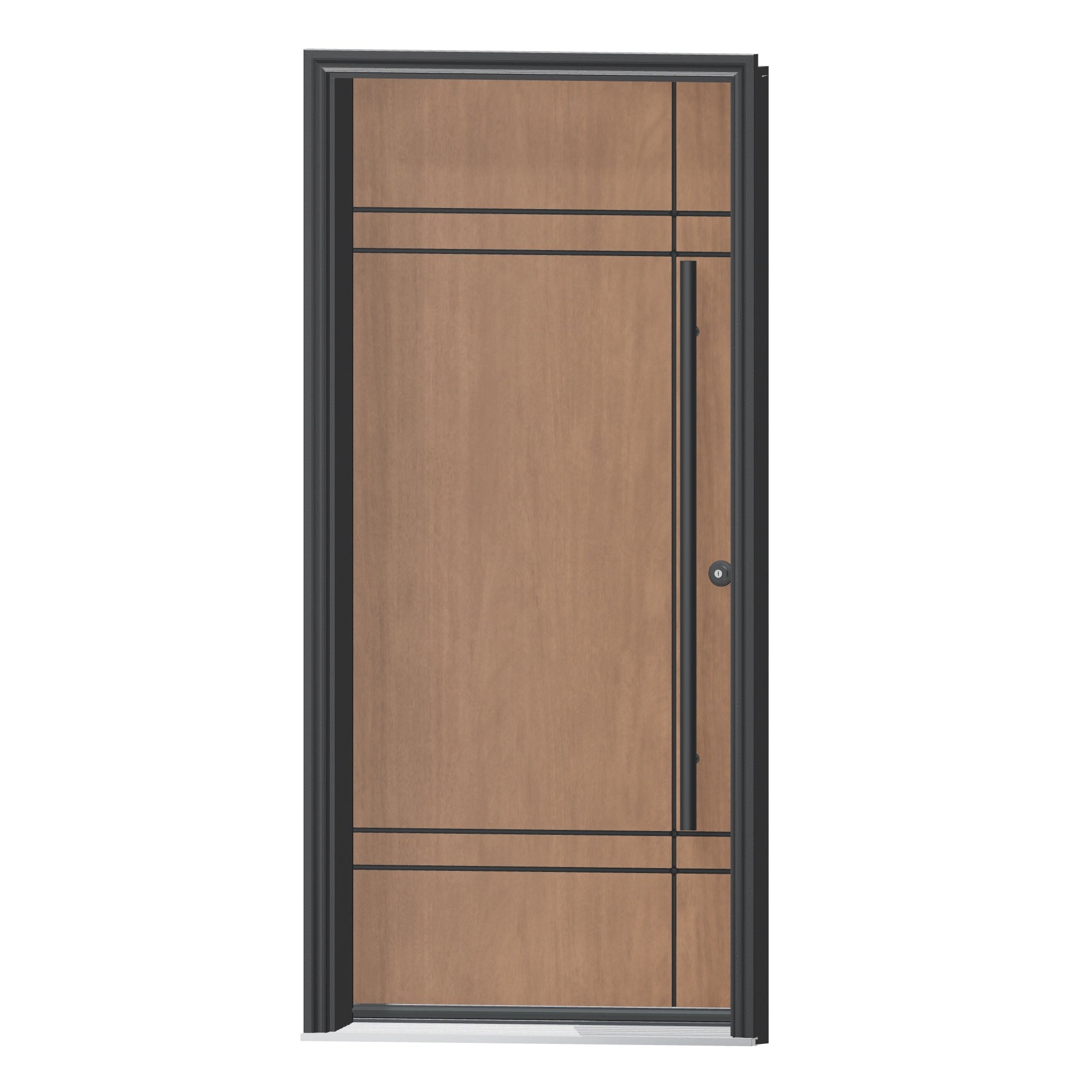Angled exterior view of 36 × 79 inch Studio Fiberglass Entry Door