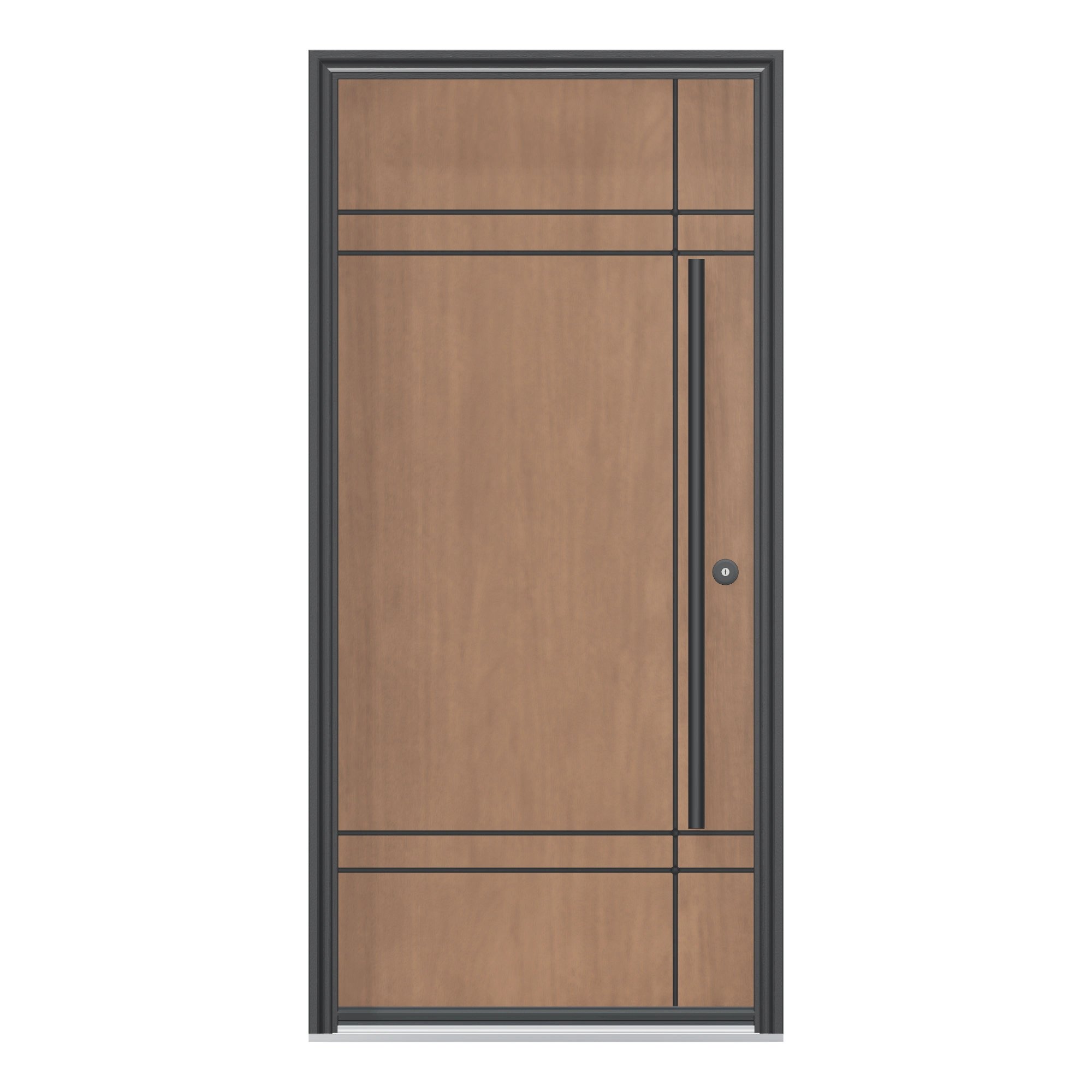 Straight exterior view of 36 × 79 inch Studio Fiberglass Entry Door